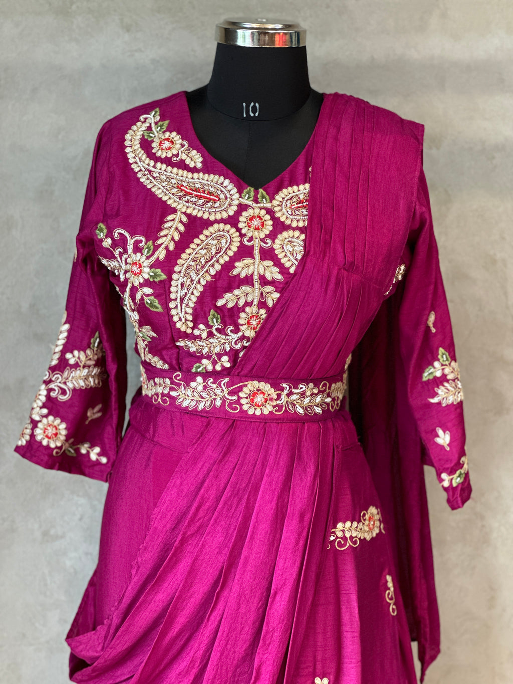 DRAPPED INDO WESTERN SKIRT SET