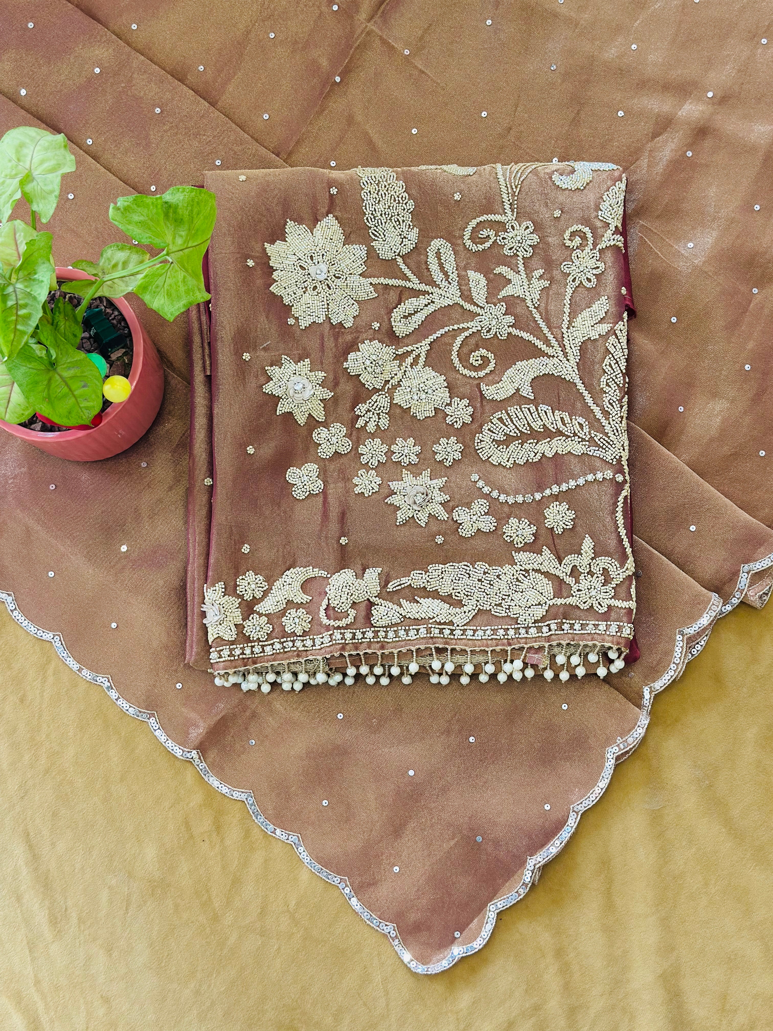 Ethnic Elegance Handwork Suit (Unstitched)