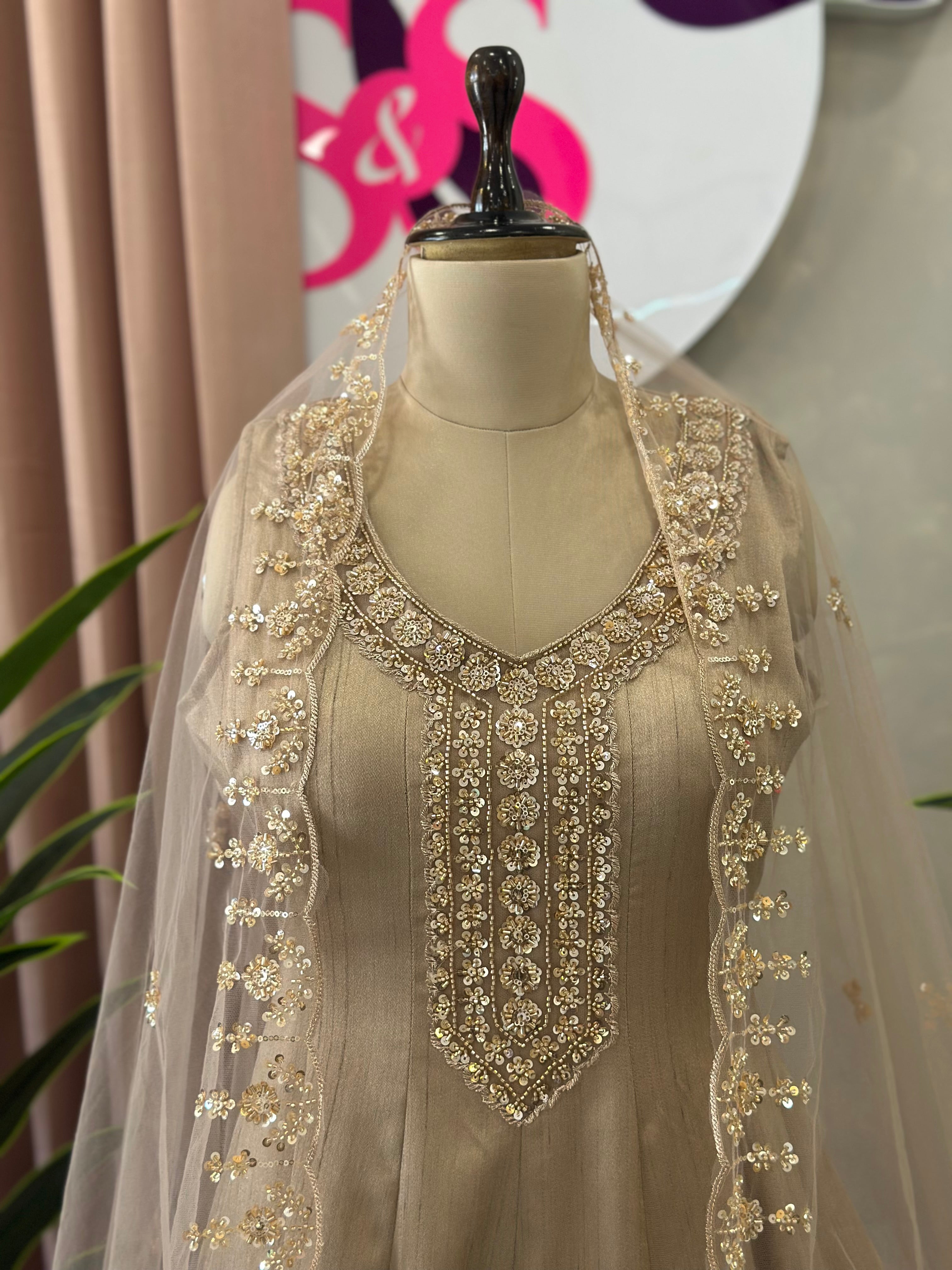 Handwork Anarkali Gown Set