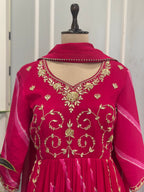 Elegant Leheriya Anarkali with Dupatta