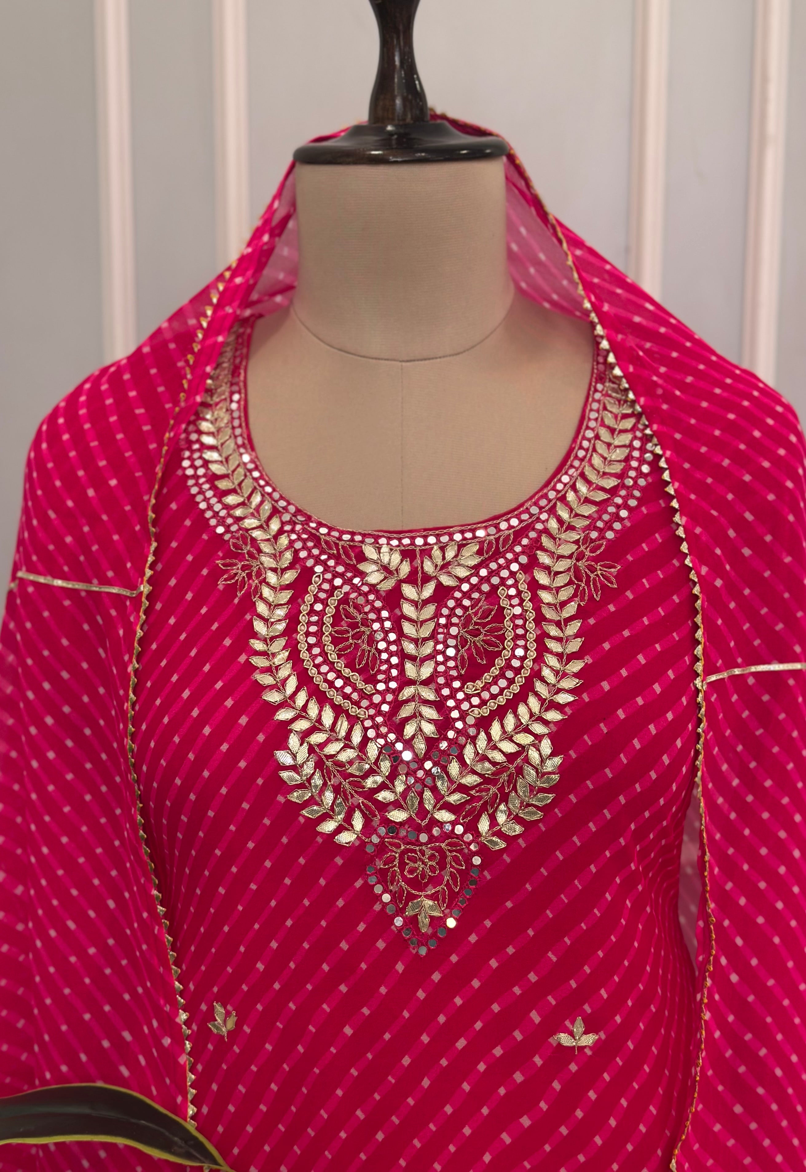 Premium Leheriya Inspired Suit Set