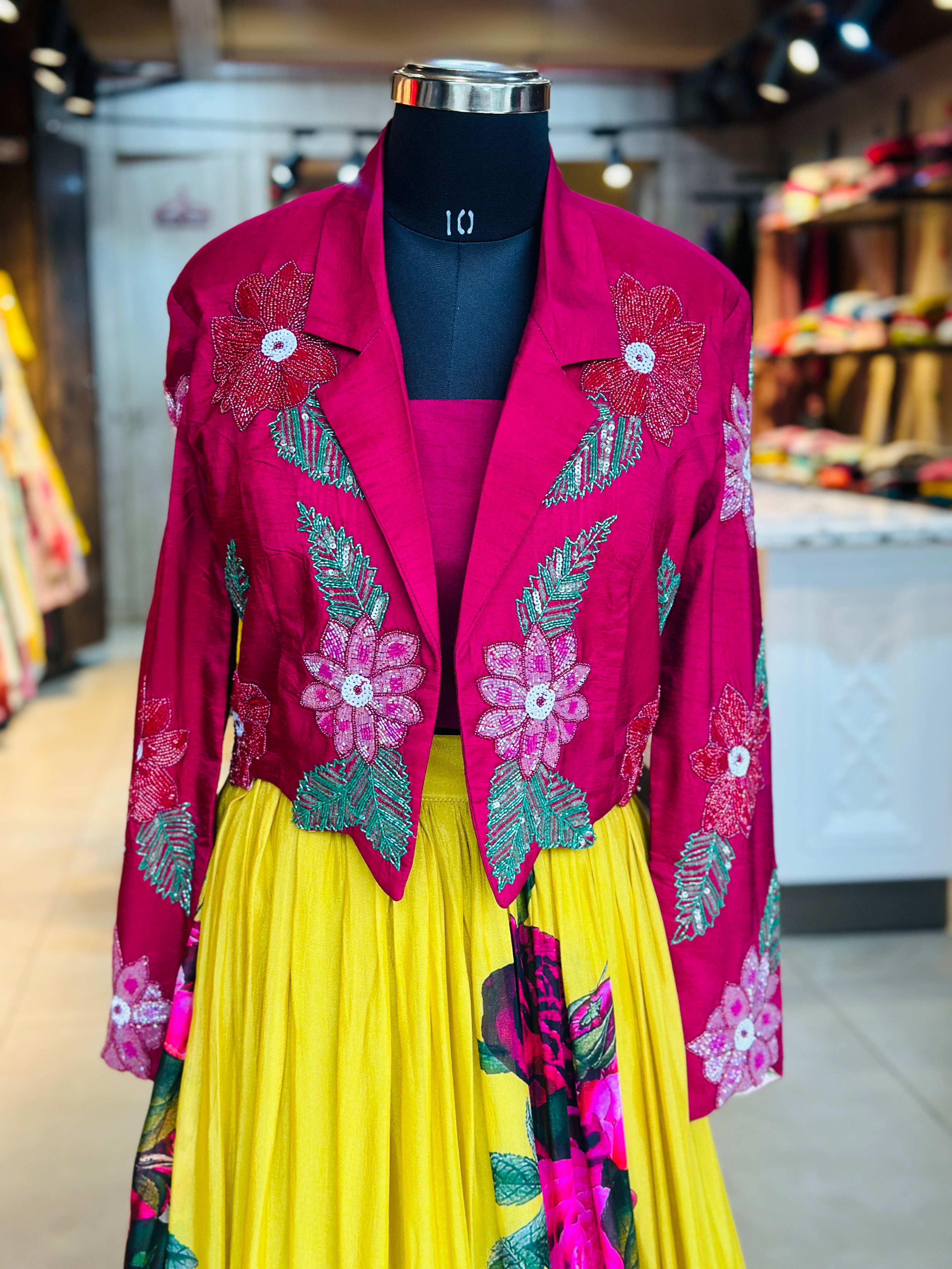 BEAUTIFUL JACKET SET IN HANDWORK