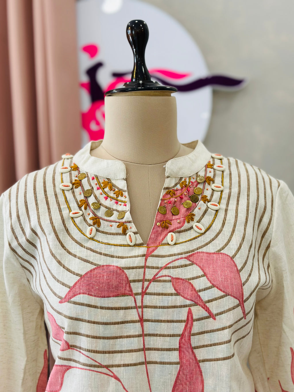 Floral Vine Printed Kurta Palazzo Co-ord Set