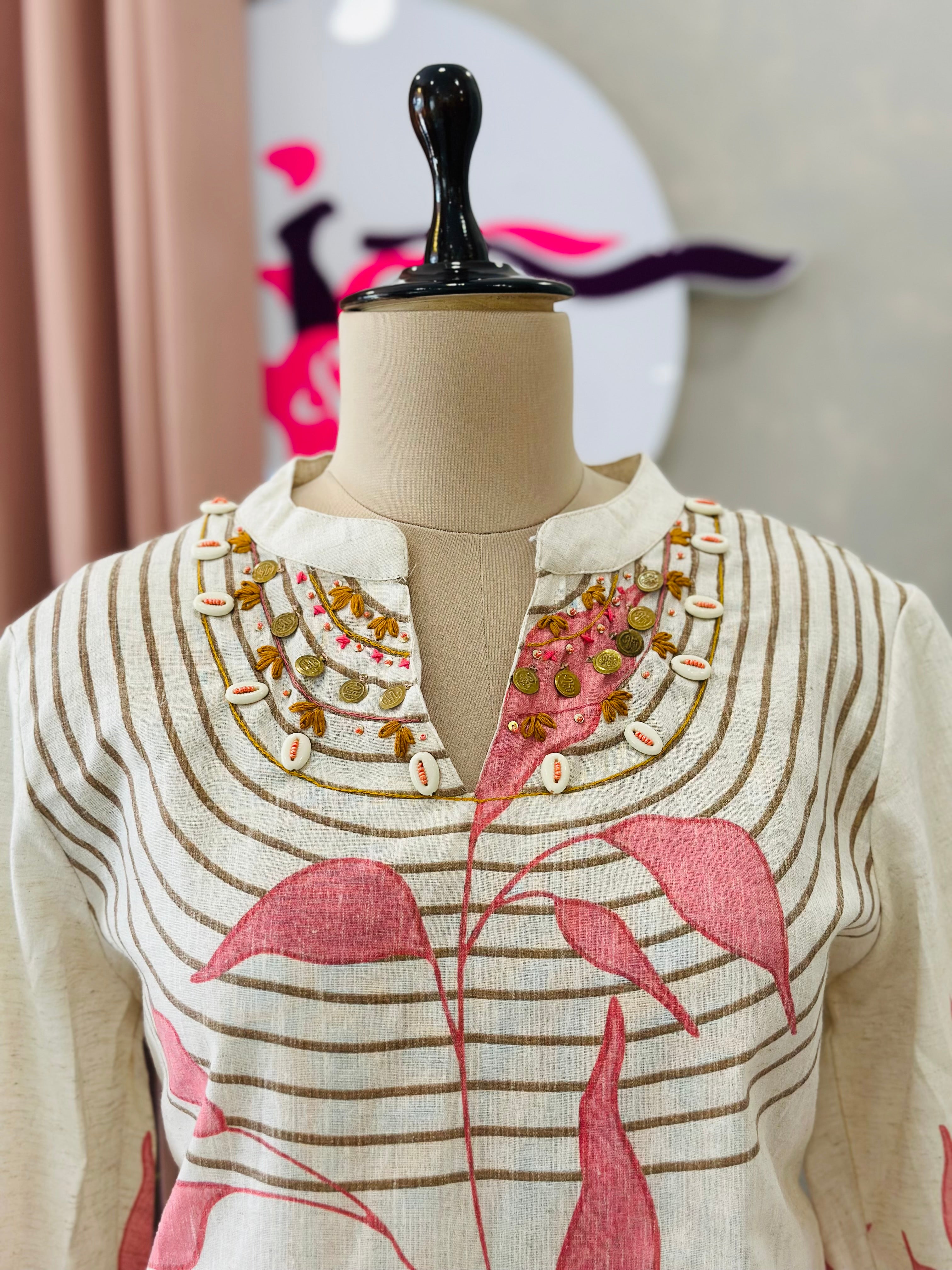 Floral Vine Printed Kurta Palazzo Co-ord Set