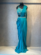 PRE-DRAPPED SAREE SHURG SET