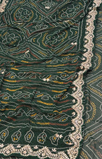 👑 Rajwadi Bandhej Saree with Gotapatti Detailing👑