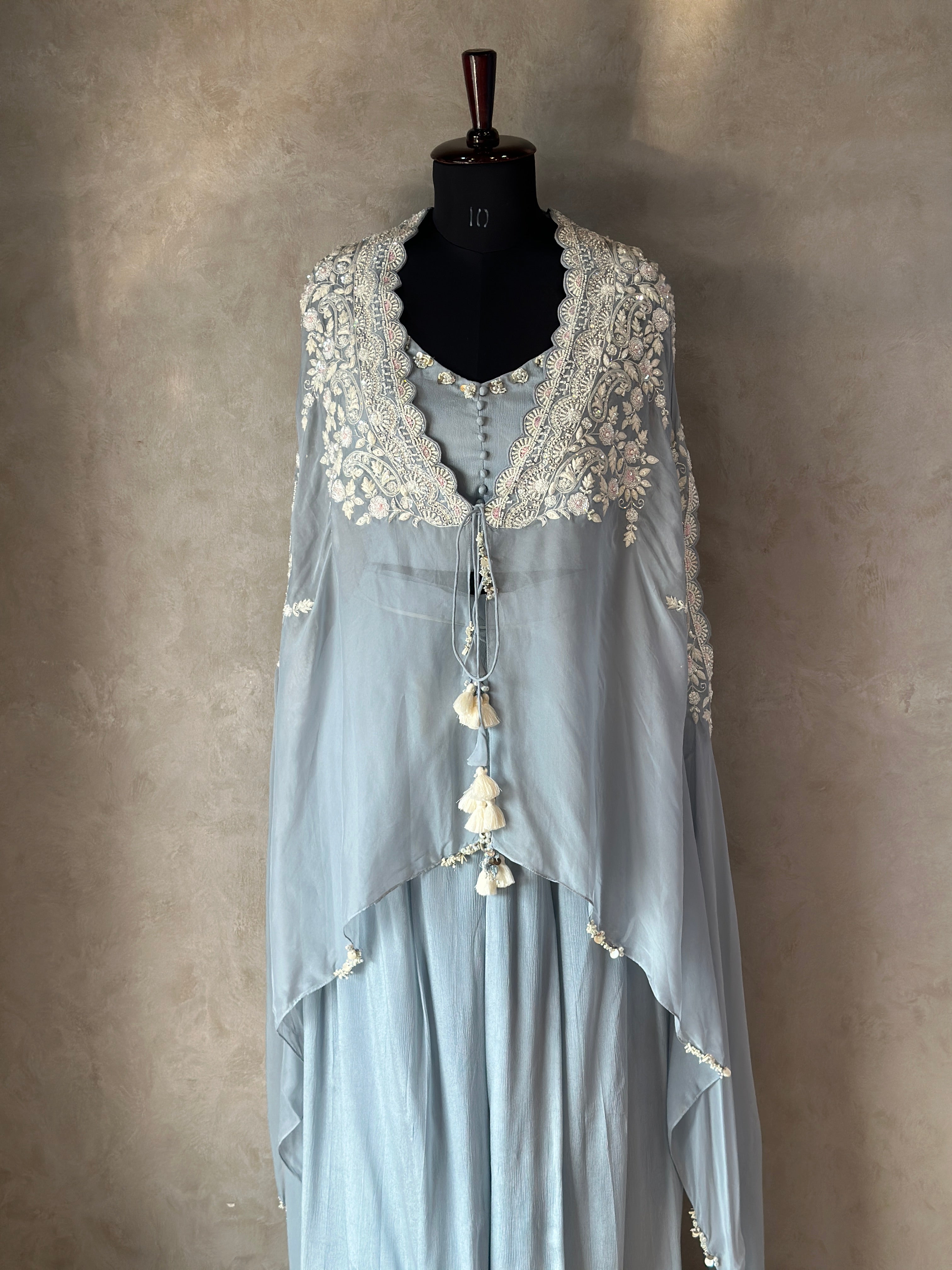 BEAUTIFUL PEARLS HANDWORK DESIGNER PLAZO SET