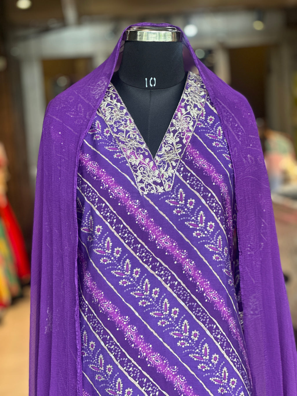 MODAL SILK LAHARIYA SUIT SET