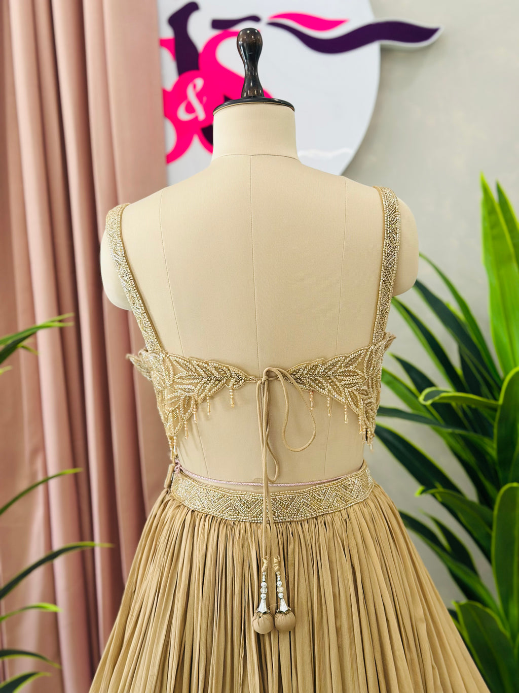 Designer Lehnga With Beautiful Backless Blouse