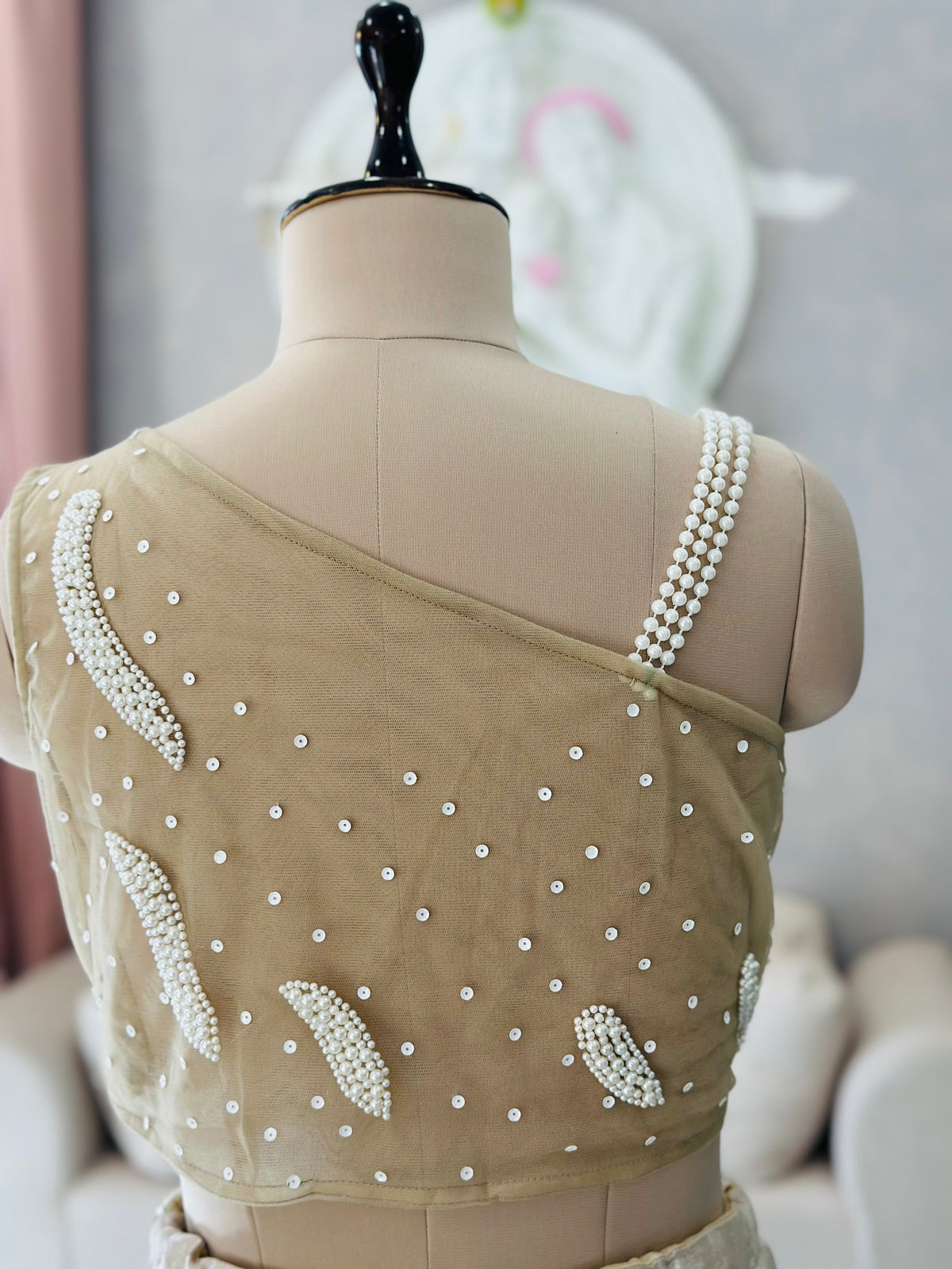 Glamour Pearl Work Saree Set