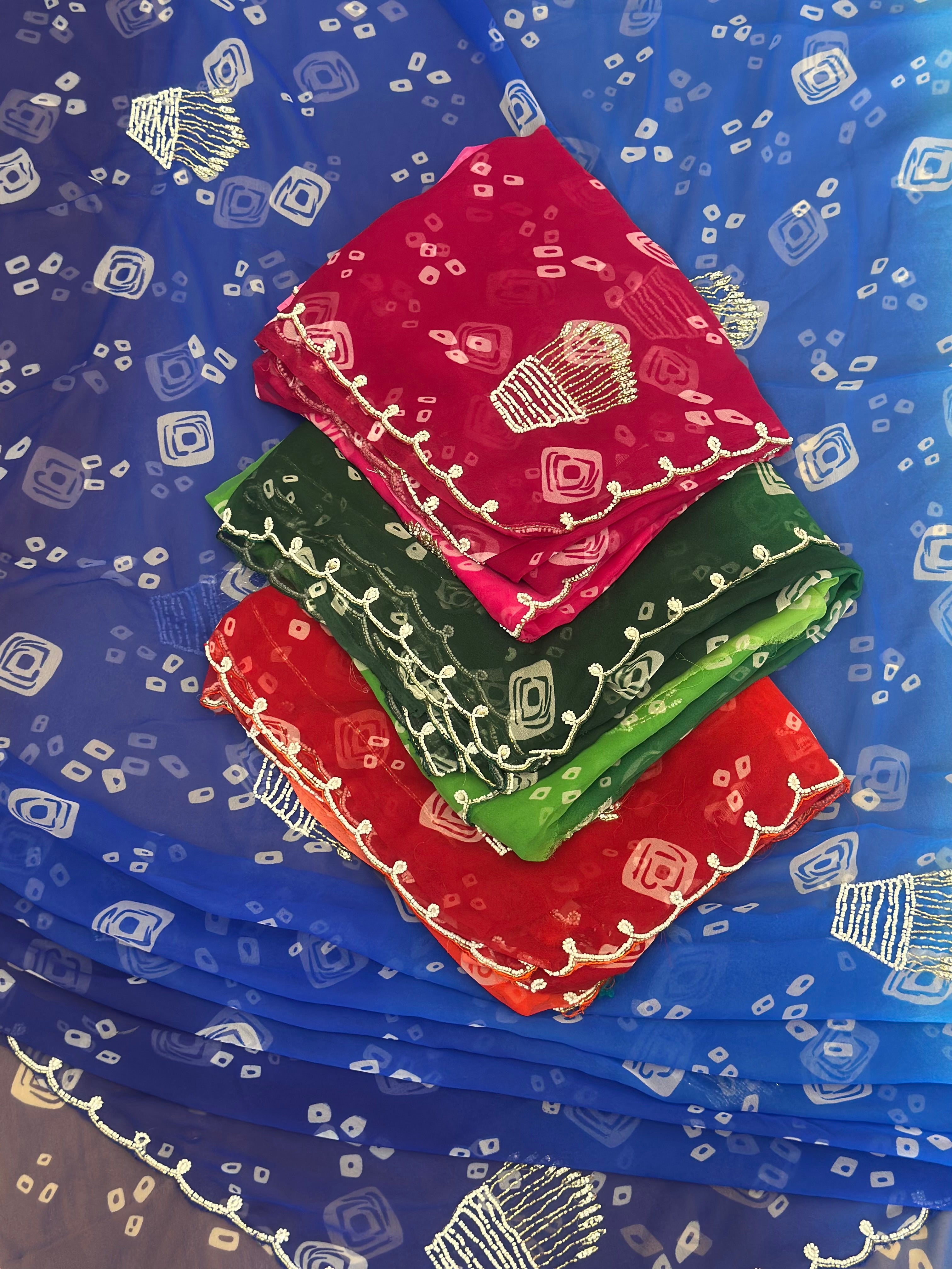 Traditional Bandhani Handwork Saree