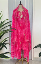 Ethnic Leheriya Handwork Suit Set