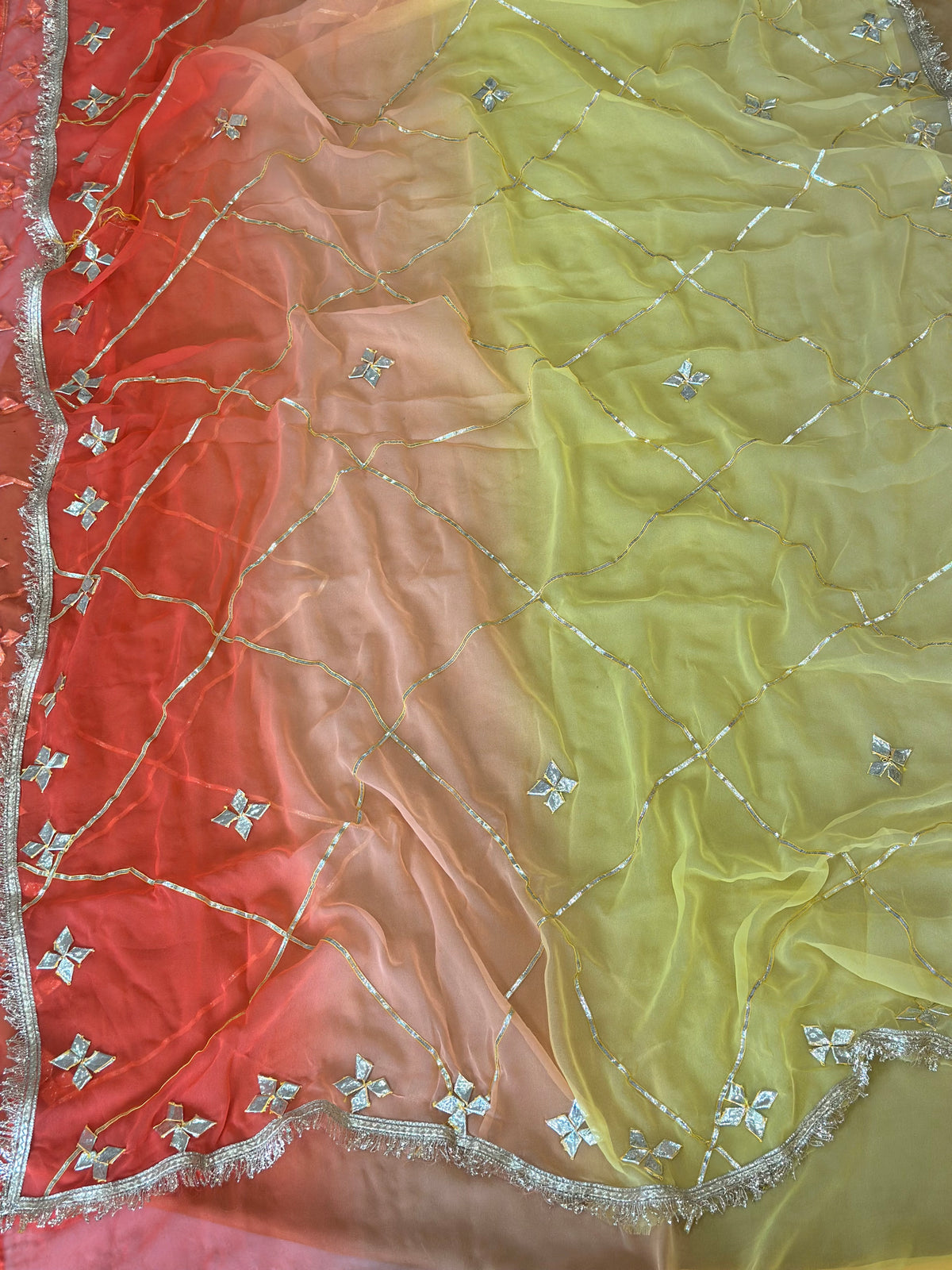 Kachha Gotapatti Handwork Saree
