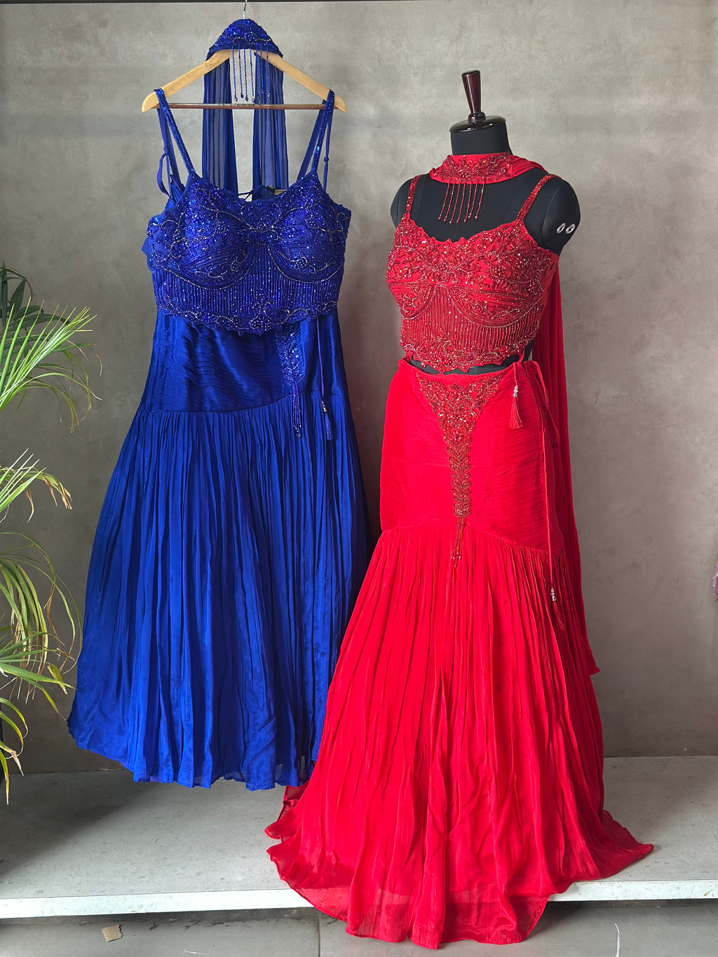 PREMIUM HANDWORK FISH CUT LEHNGA SET