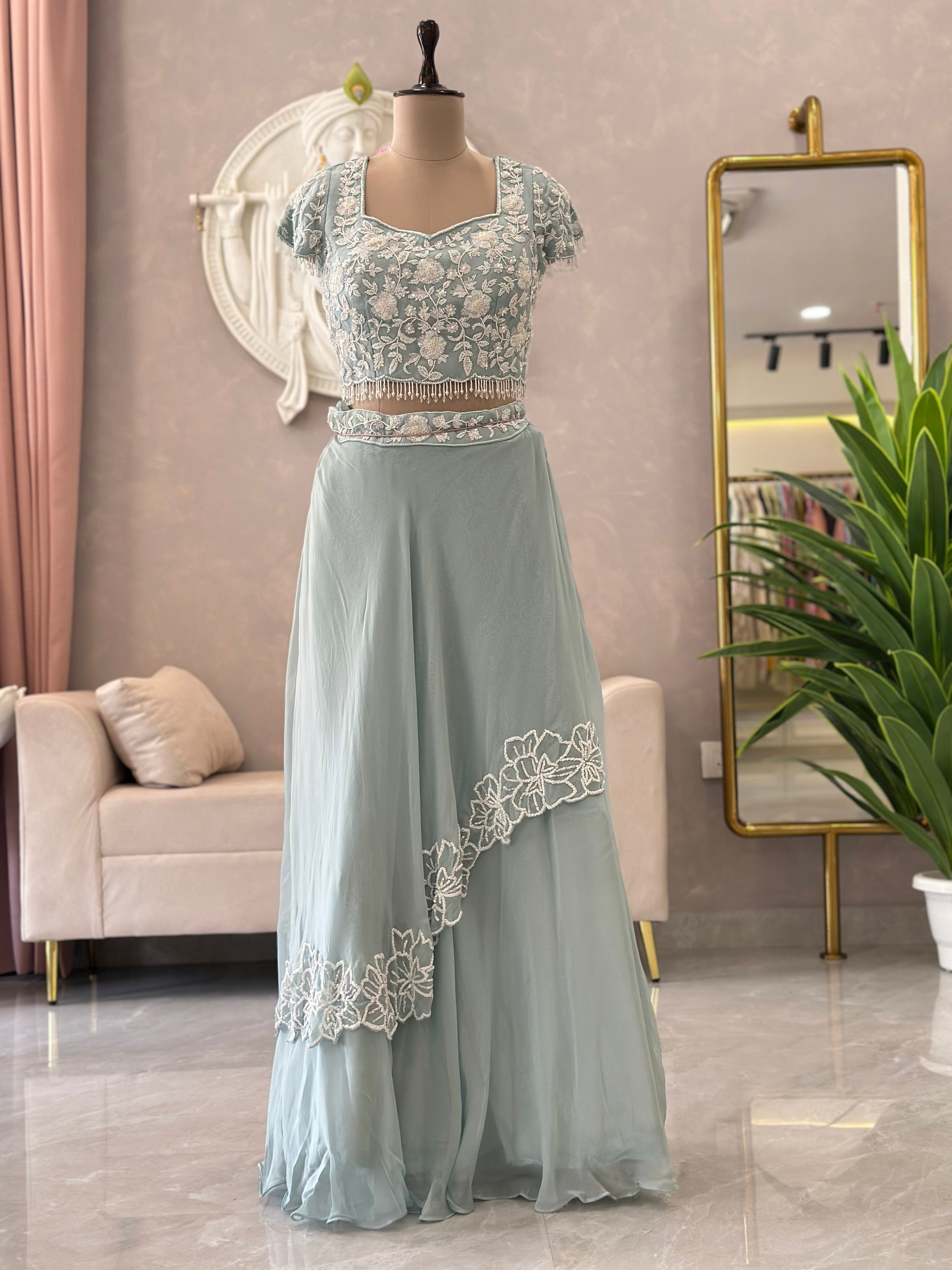 ✨ Designer Floral Handwork Skirt Set With Dupatta ✨