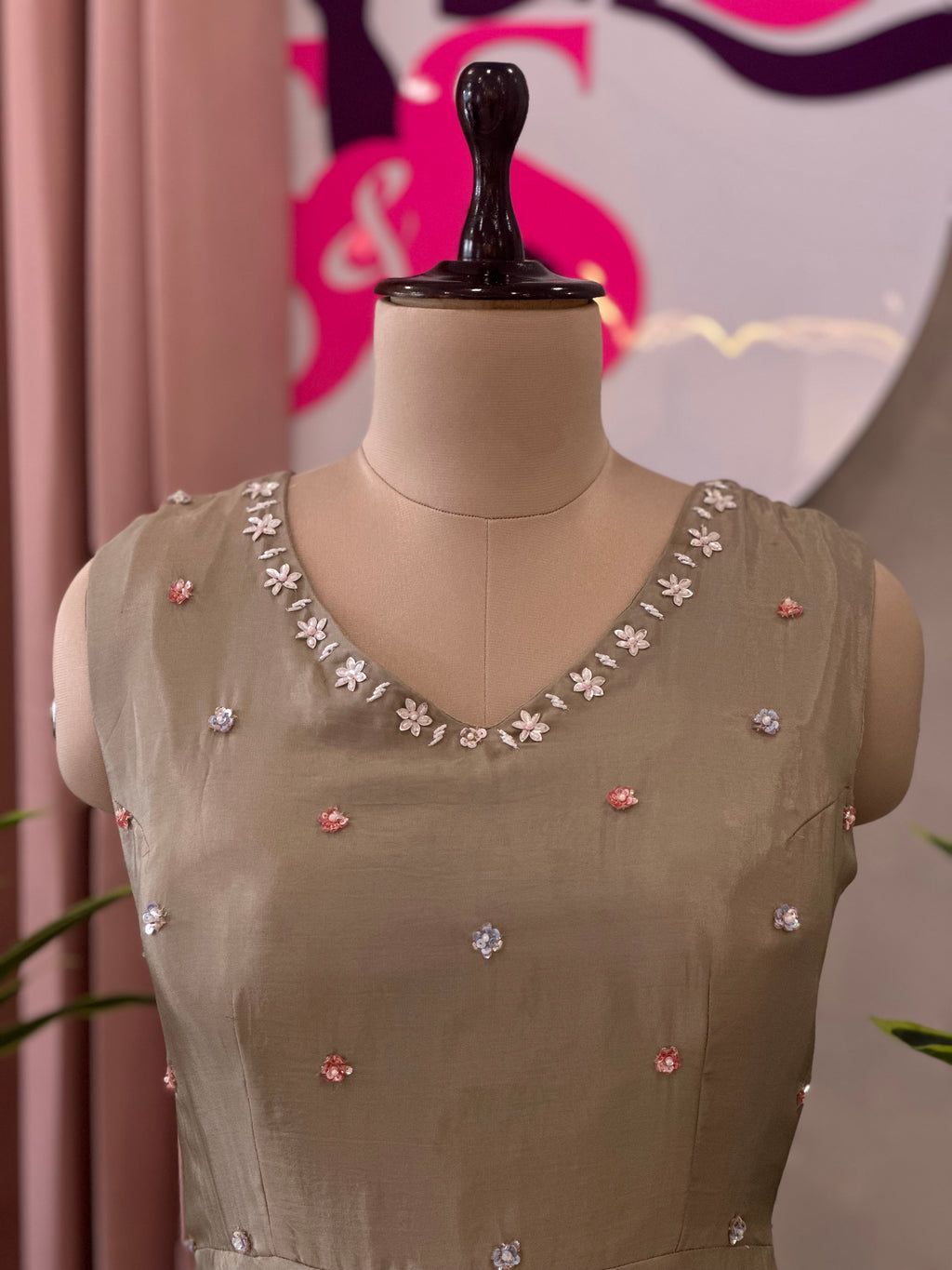 Elegant Handwork Gown Set with Designer Dupatta