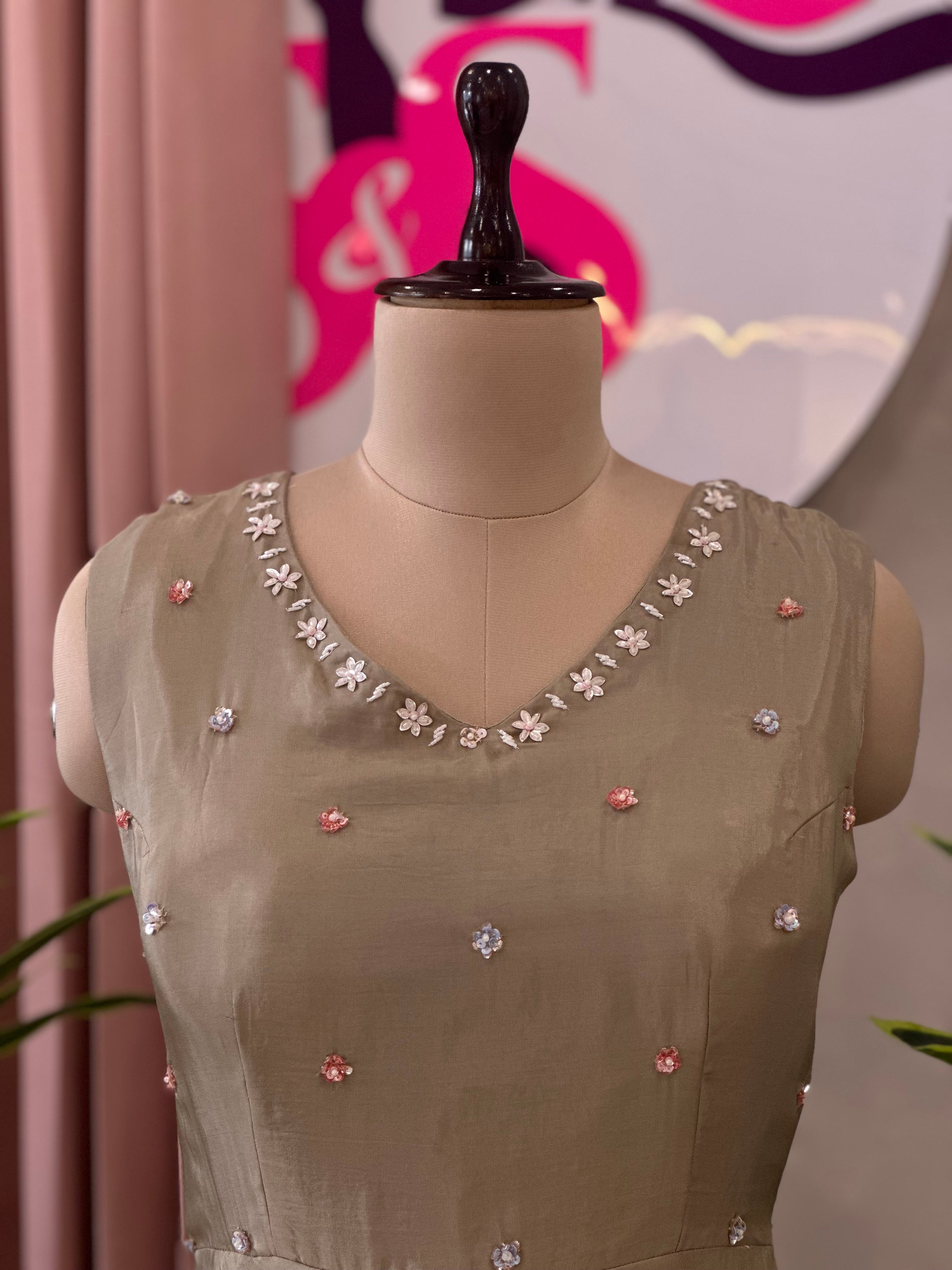 Elegant Handwork Gown Set with Designer Dupatta