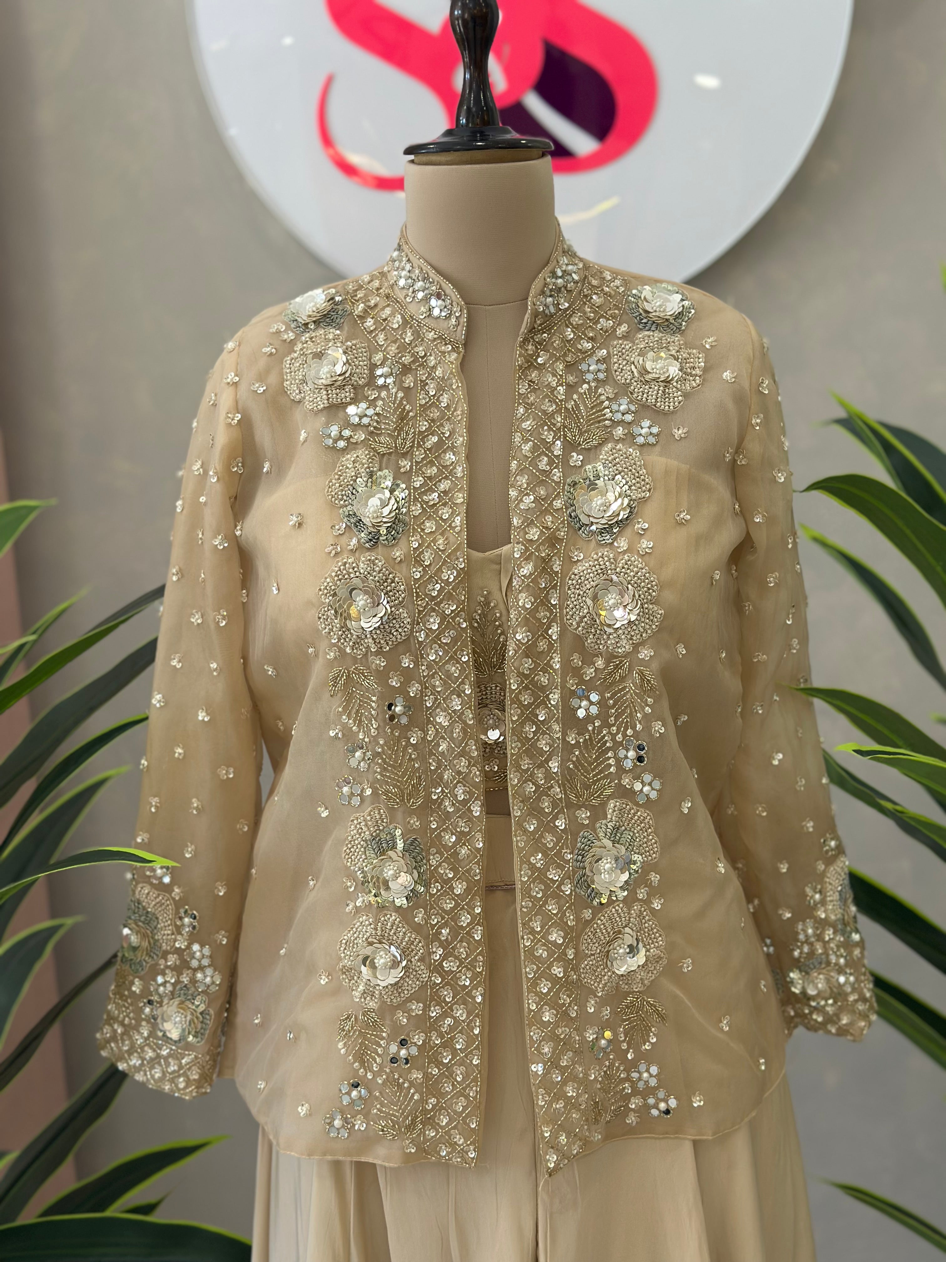 Beautiful Handwork Plazo Set
