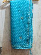 PURE CHIFFON HANDWORK LAHARIYA SAREE