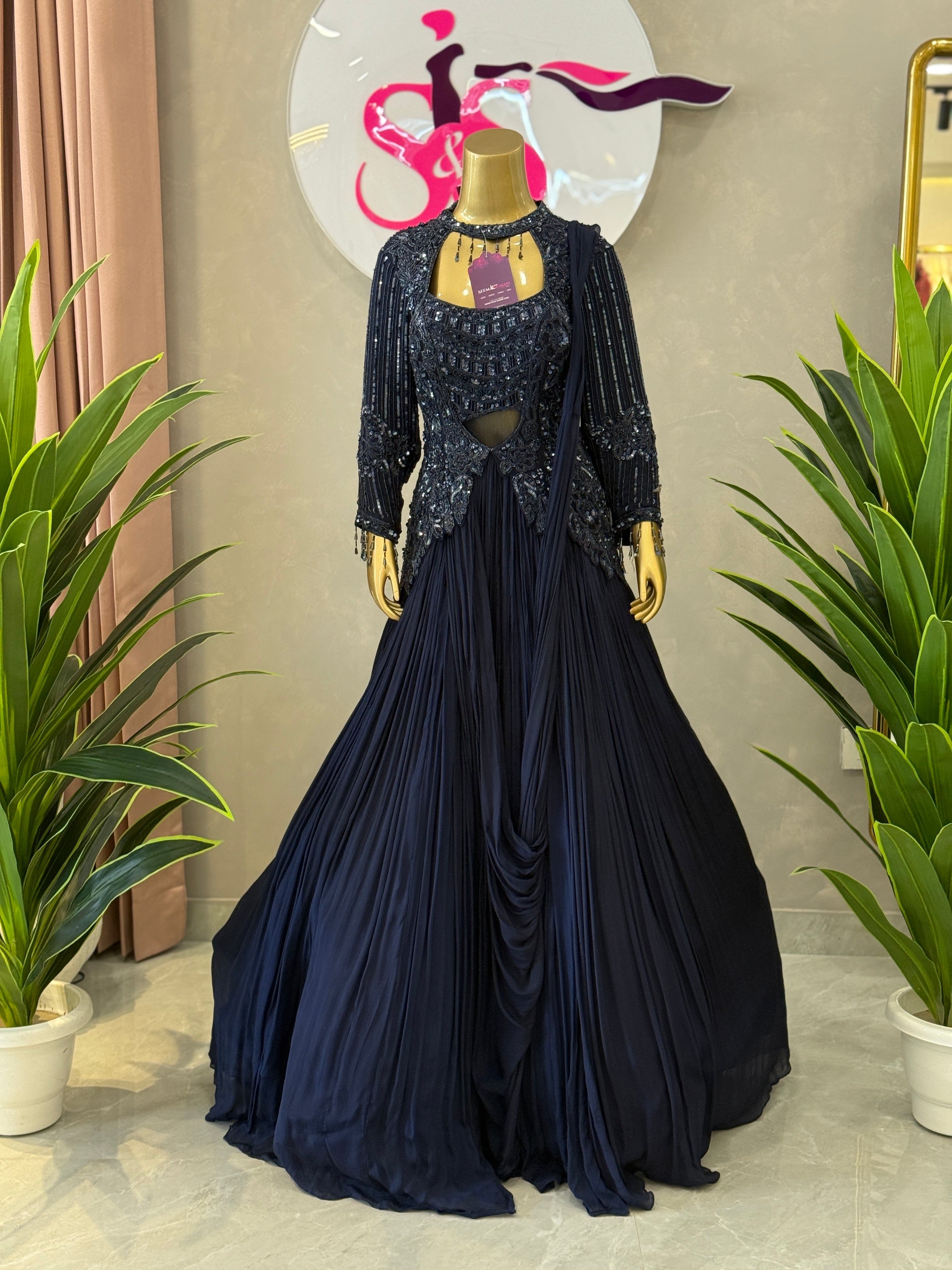 Premium Gown With Heavy Handwork Detailing