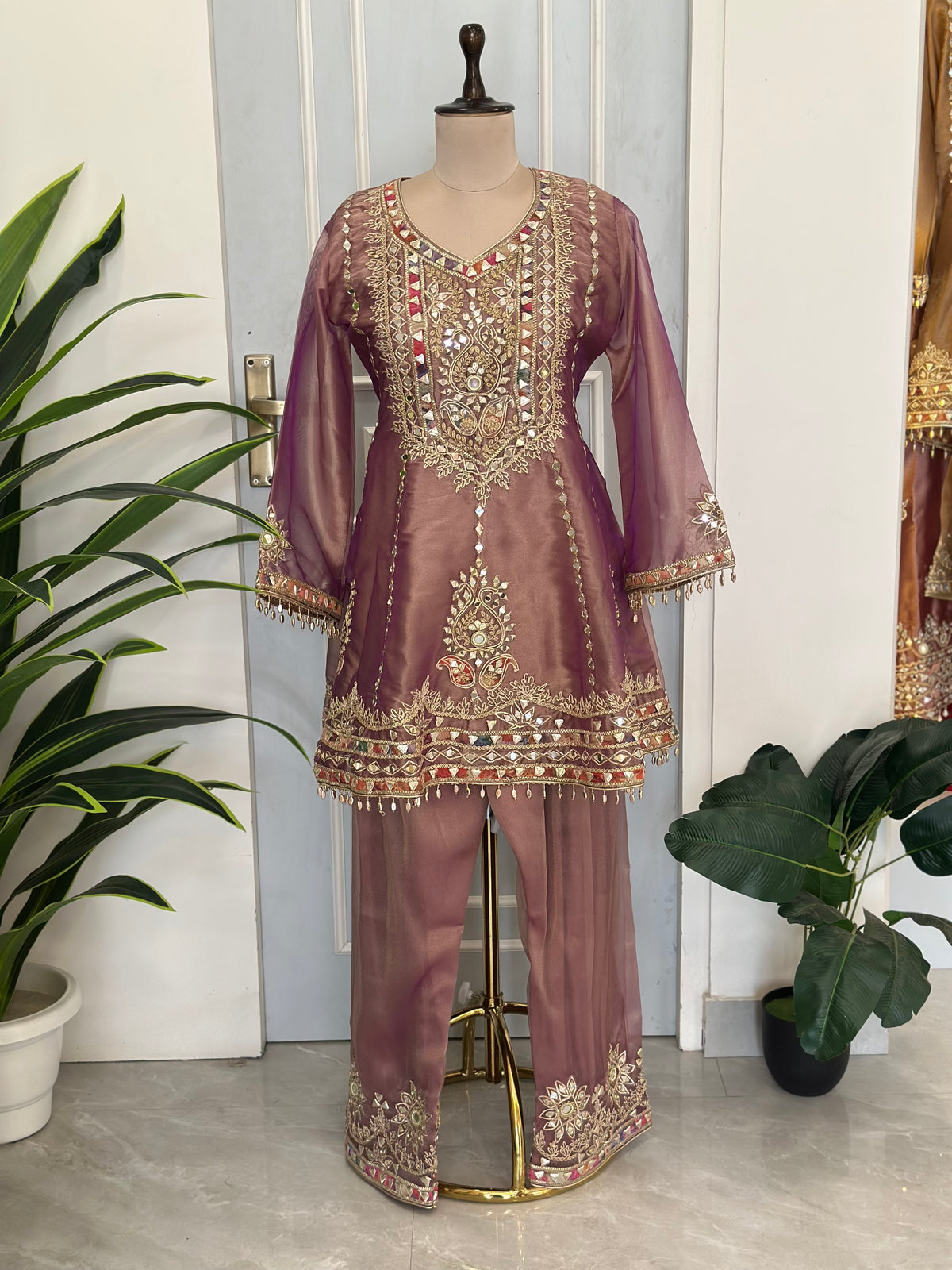 Designer Mirror Work Suit Set
