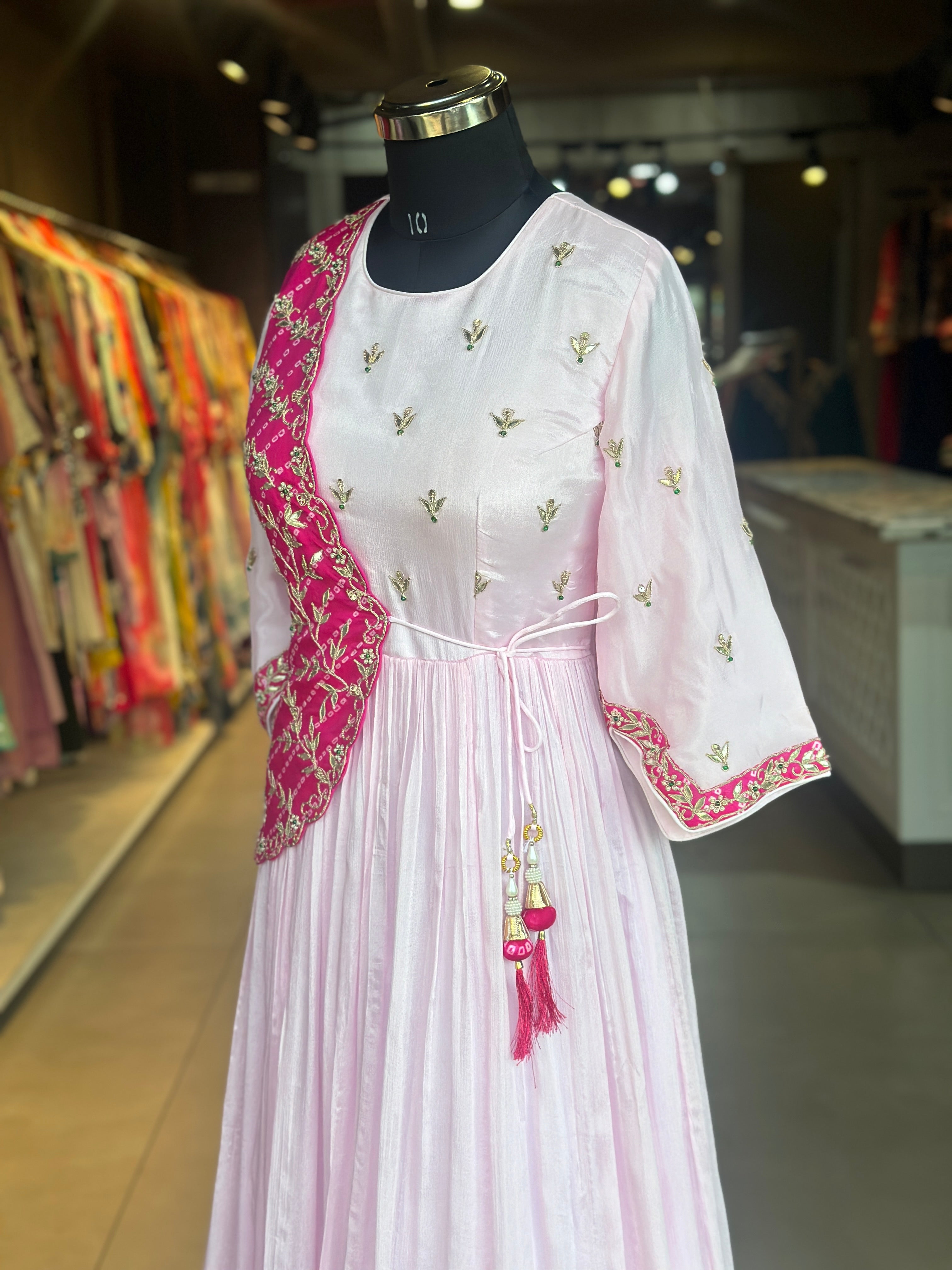 TRADITIONAL LONG GOWN IN HANDWORK