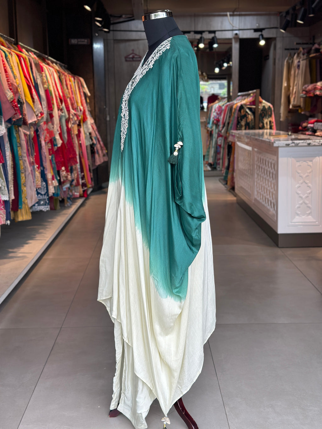 KAFTAN IN PEARL WORK