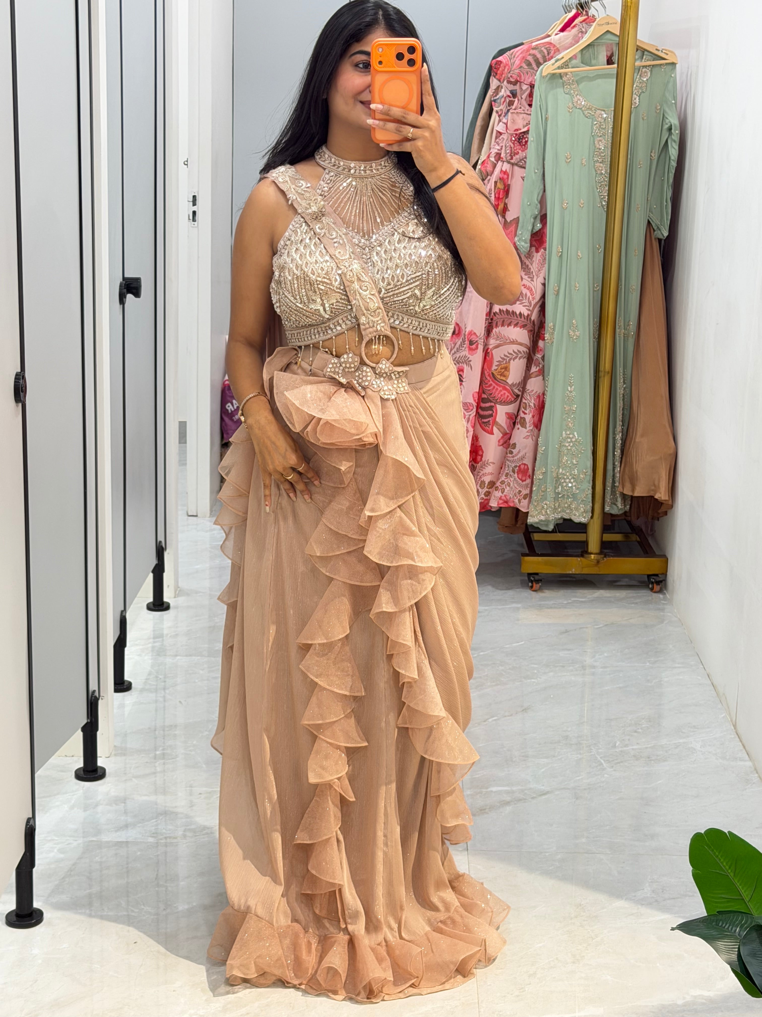 Royal Elegance Ruffle Saree Set