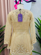 Soft Gold Designer Kurta with Flared Sharara