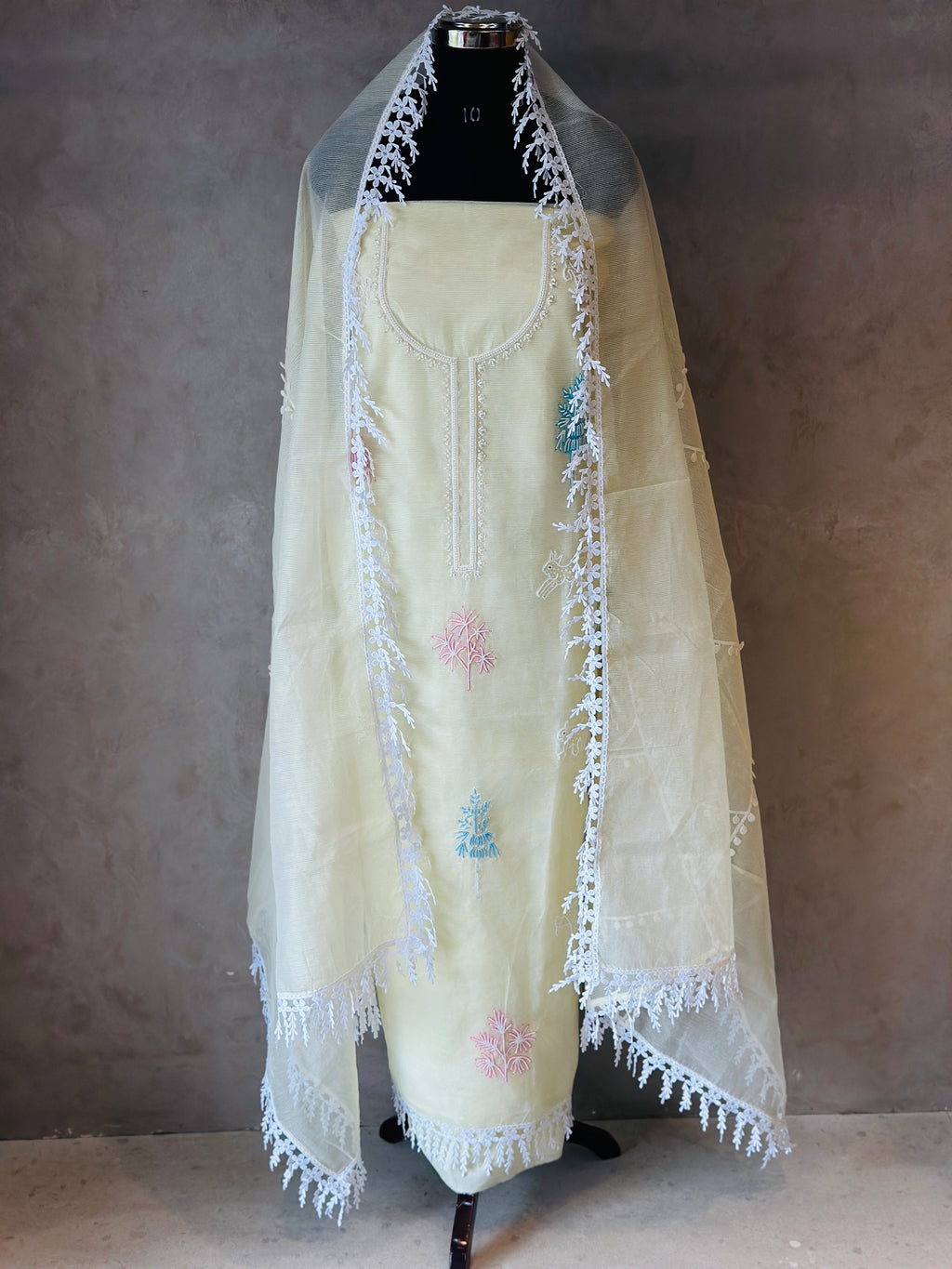 PURE KOTA DORIYA HANDWORK SUIT SET