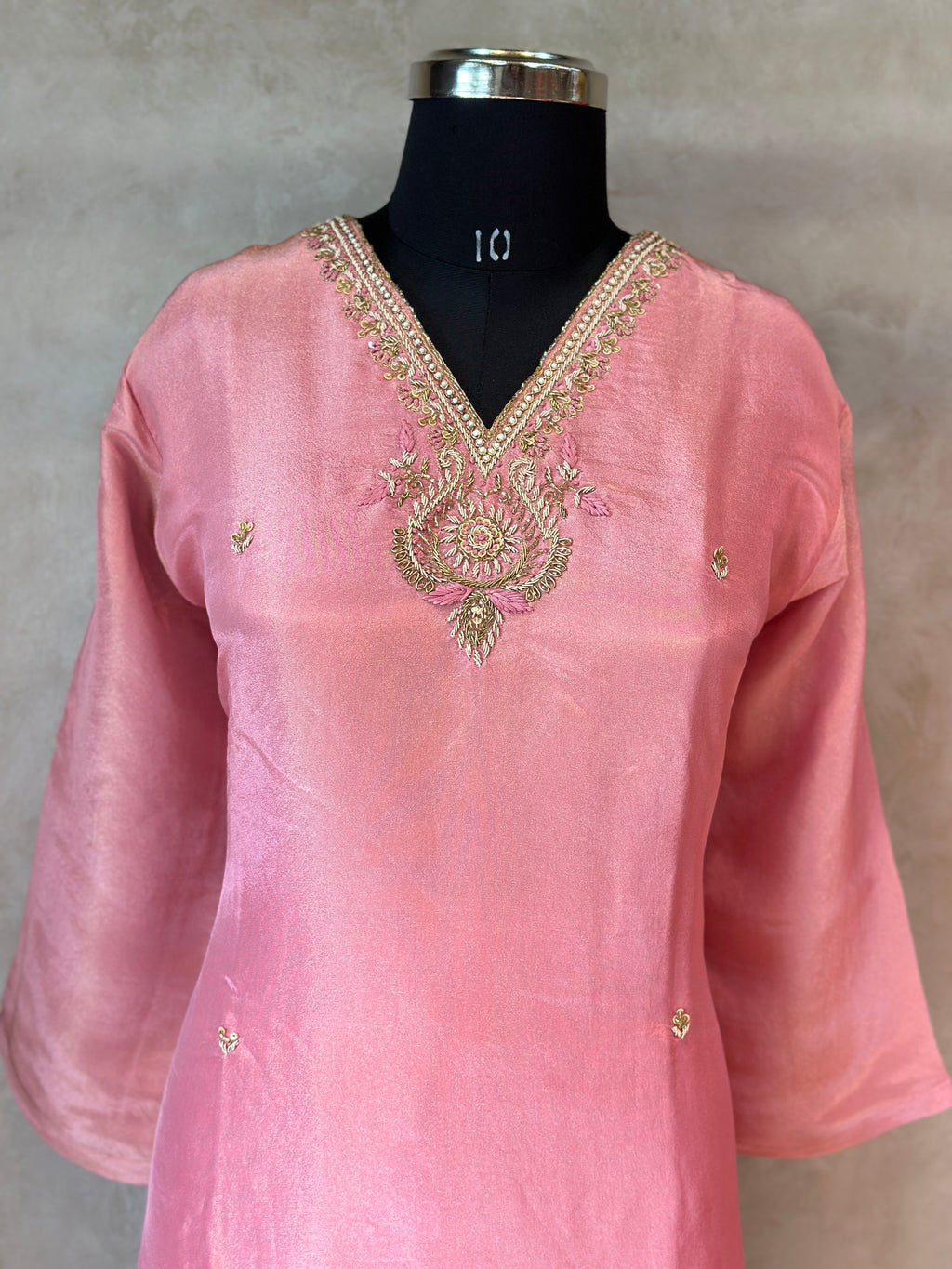 PURE ZARI TISSUE HANDWORK SUIT SET