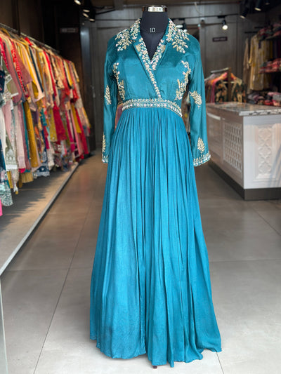 PURE CHINON GOWN IN HANDWORK