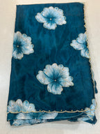 PURE CHINON FLORAL HANDWORK SAREE