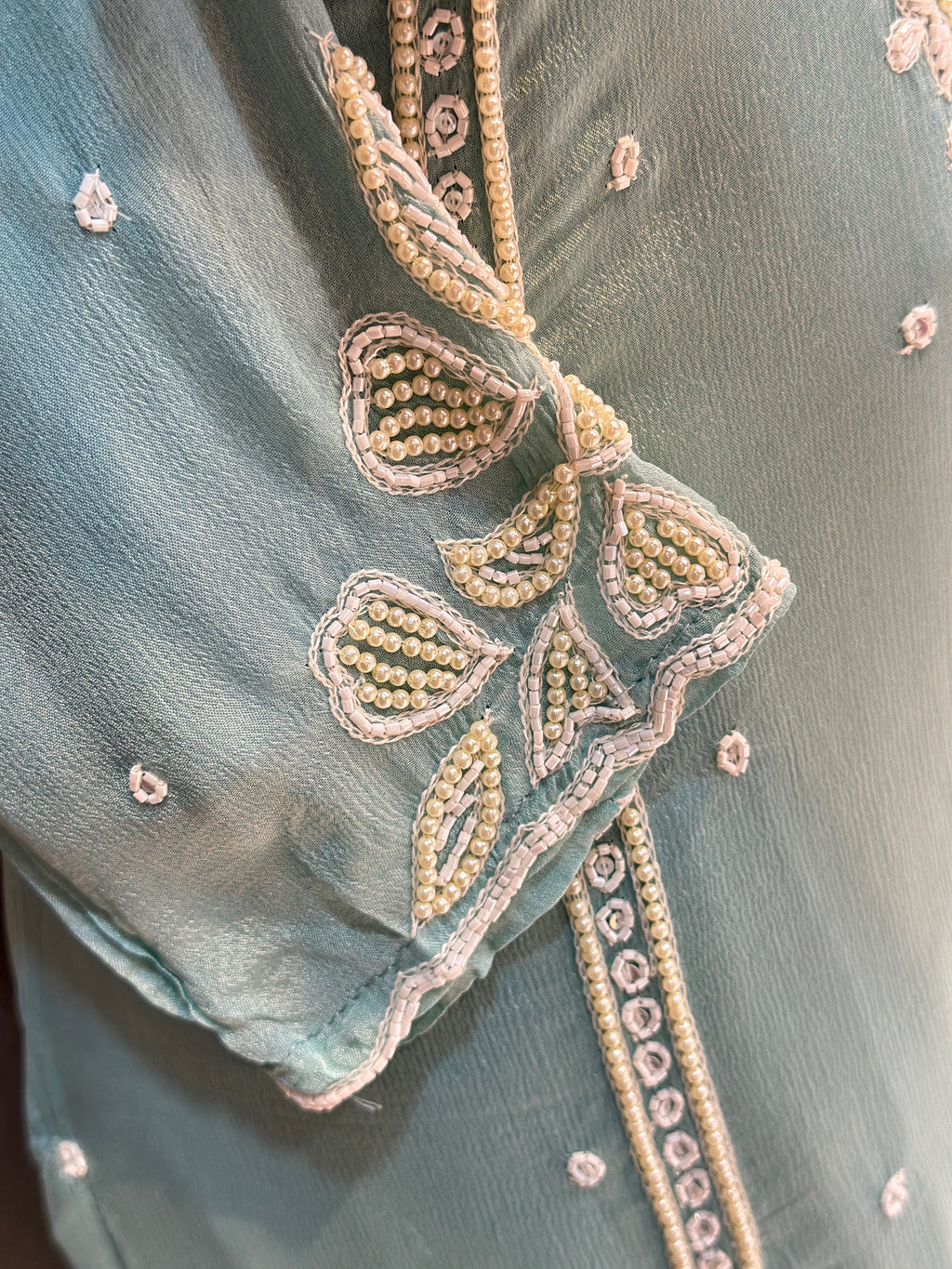 BEAUTIFUL PEARLS HANDWORK PLAZO SET