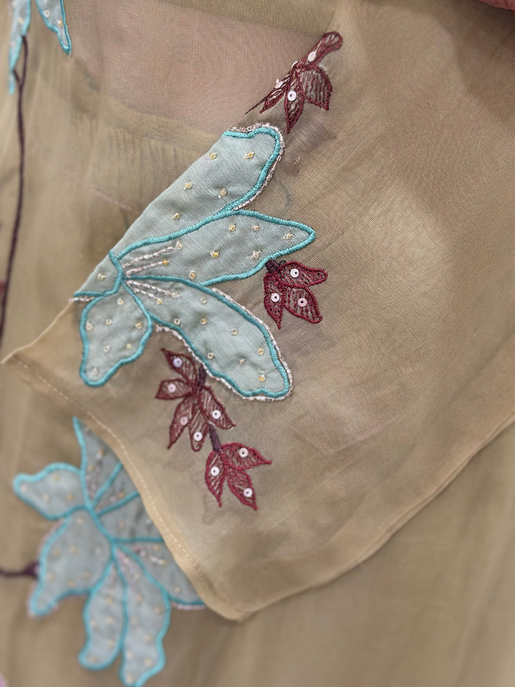 Premium Handwork Kurta Set In Pure Organza