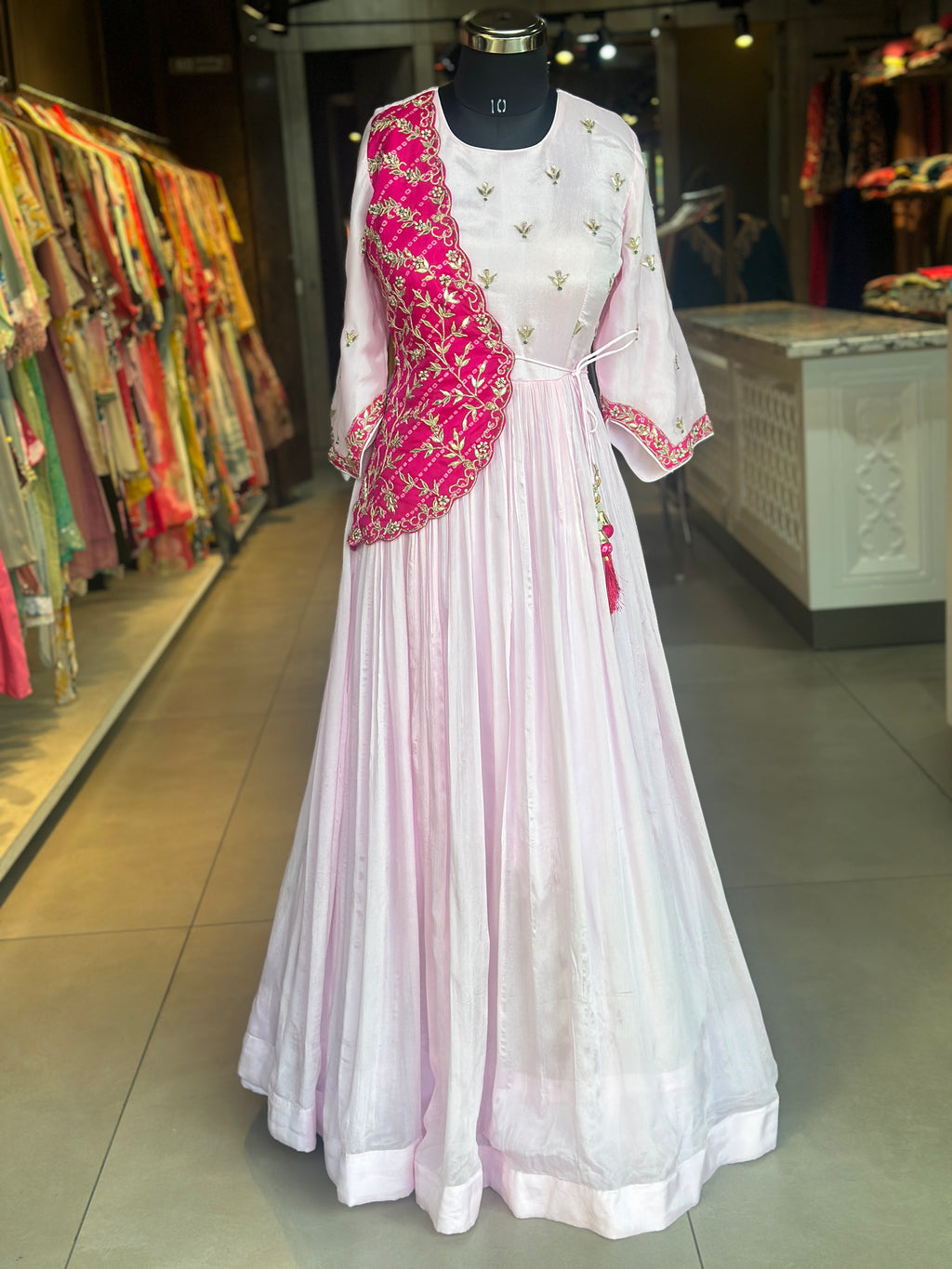 TRADITIONAL LONG GOWN IN HANDWORK