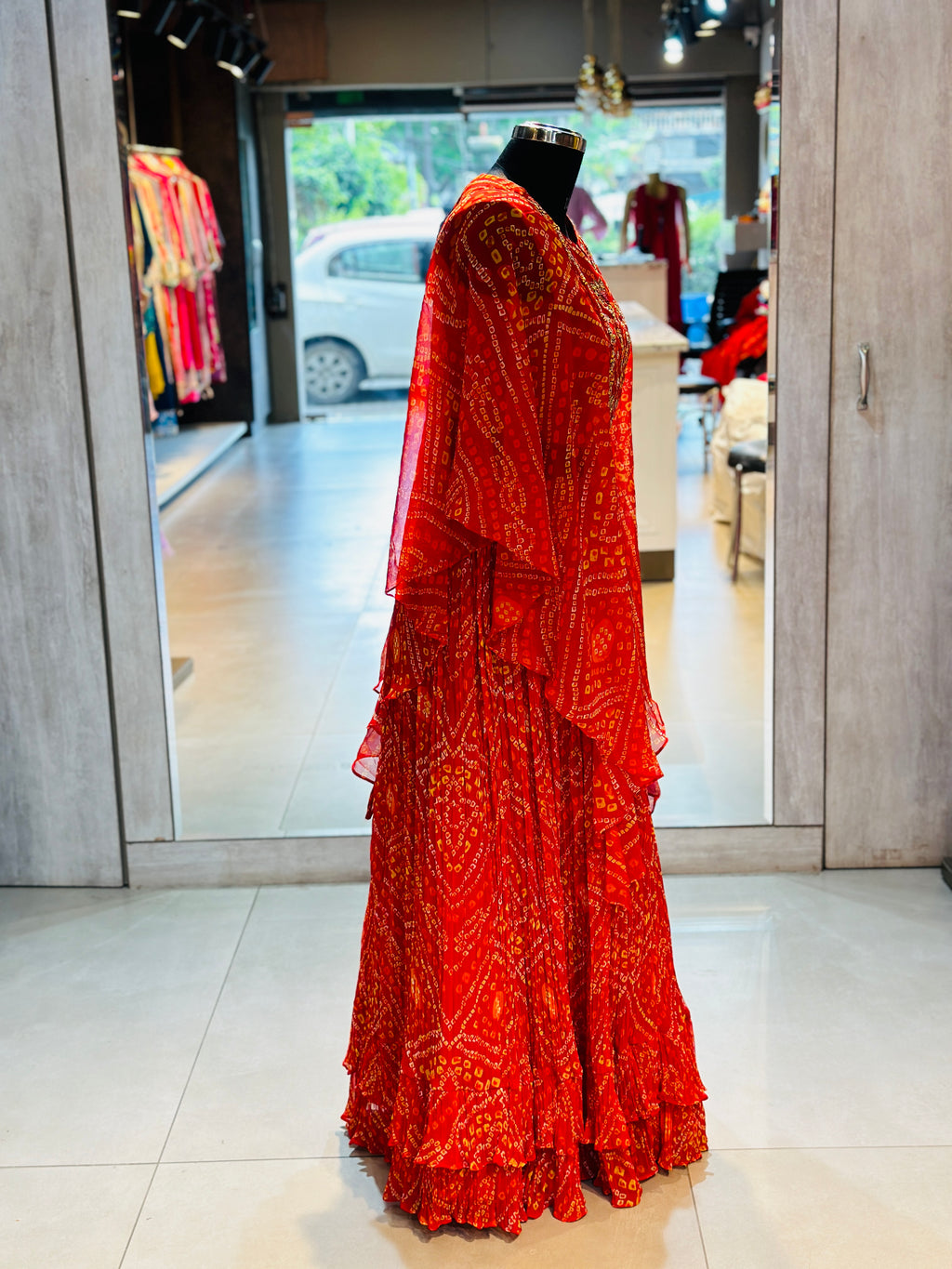 INDO-FUSION BHANDEJ LEHNGA SET