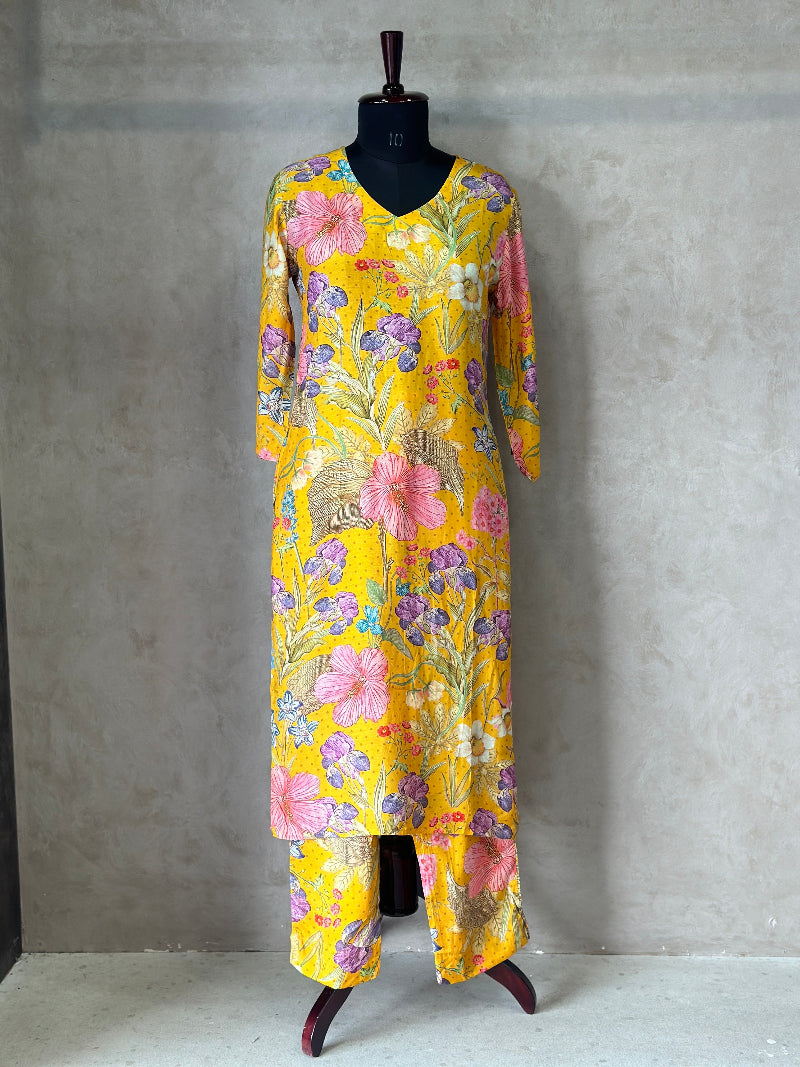 Soft Petal Printed Kurta Set