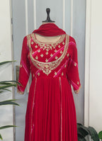 Designer Leheriya Anarkali with Gota Patti Detailing
