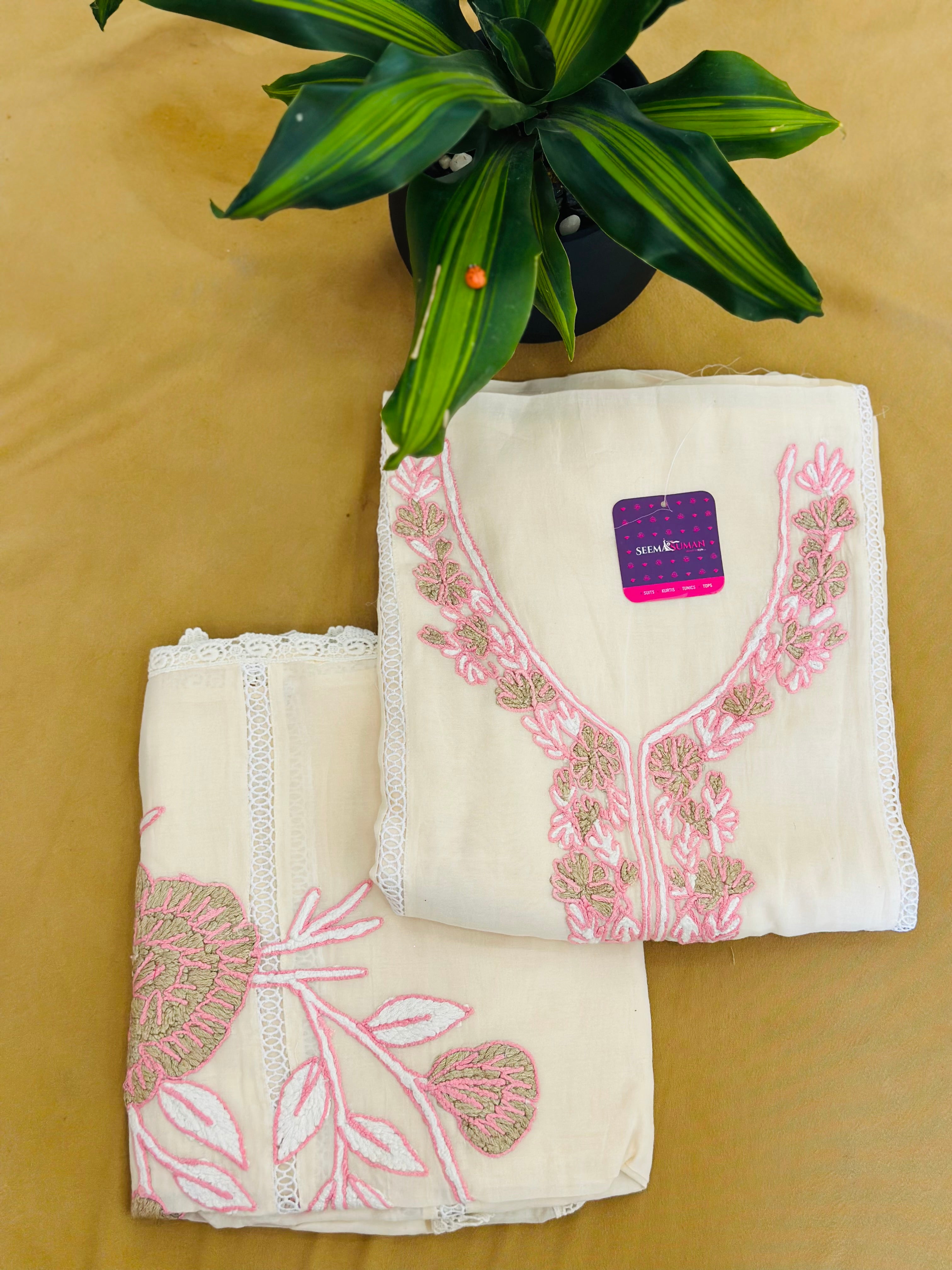 Classic Embroidered Unstitched Suit Set