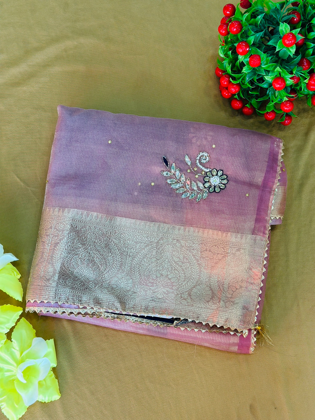 ORGANZA SAREE WITH PREMIUM HANDWORK