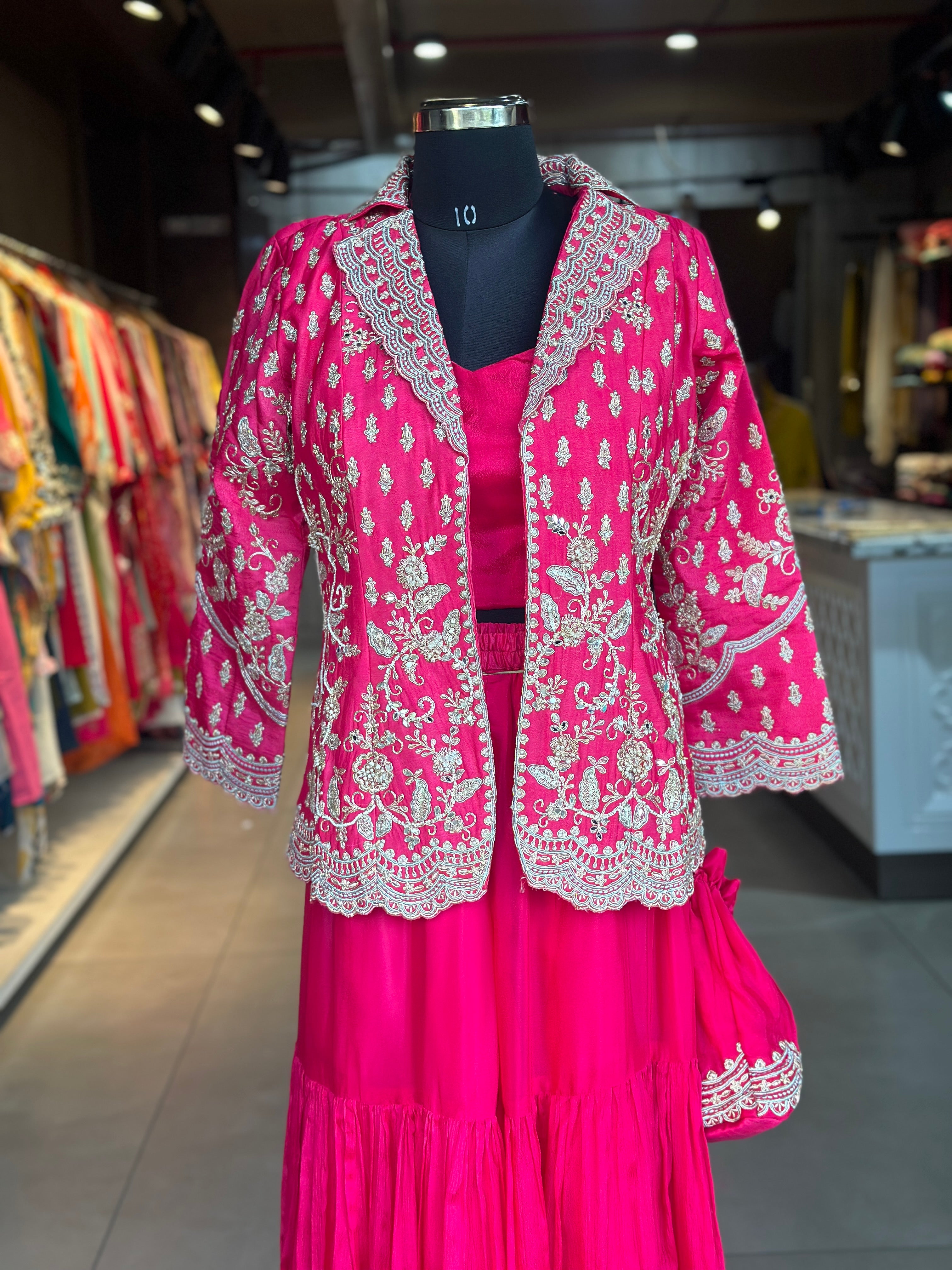 INDO-FUSION SHRARA WITH JACKET SET