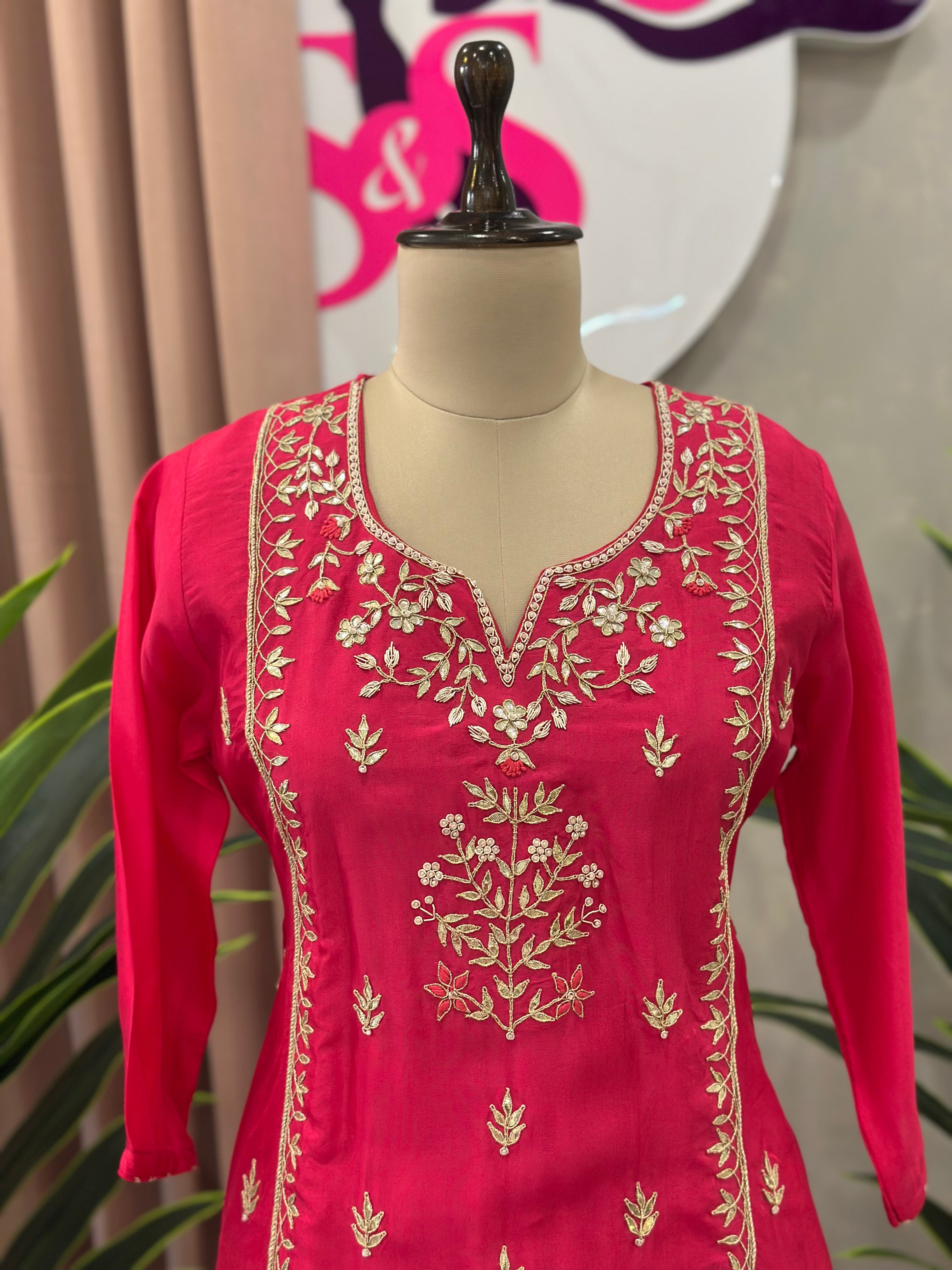 Premium Handwork Detailing Plazo Set