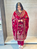 PREMIUM ZARI WORK VELVET SUIT