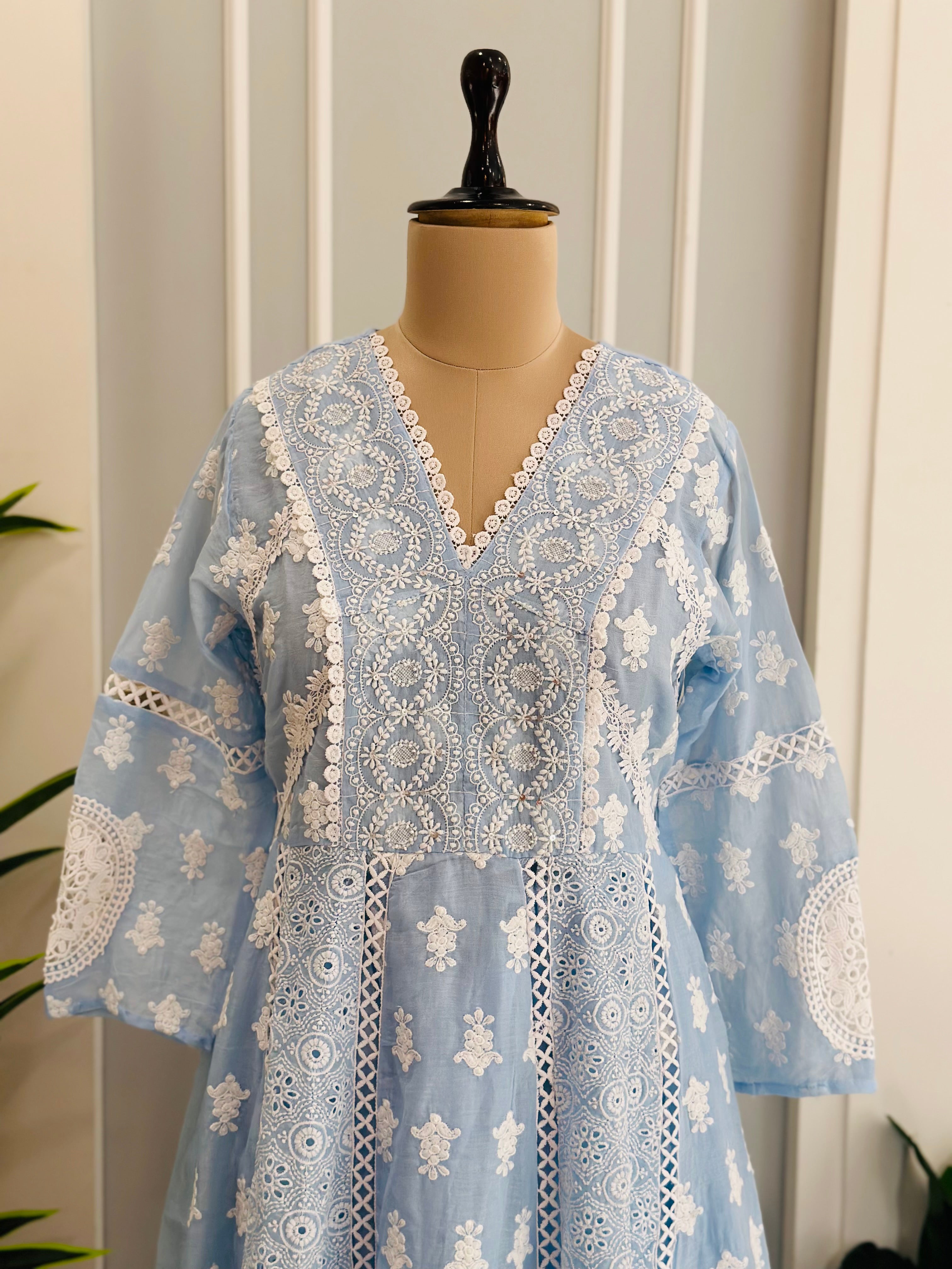 Beautiful Anarkali Suit In Chikankari Work