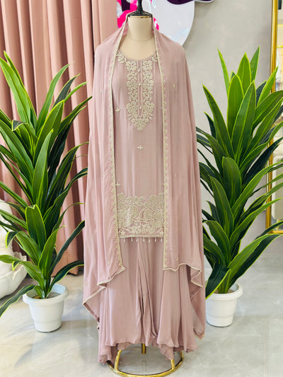 Beautiful Plazo Set With Handwork Detailing