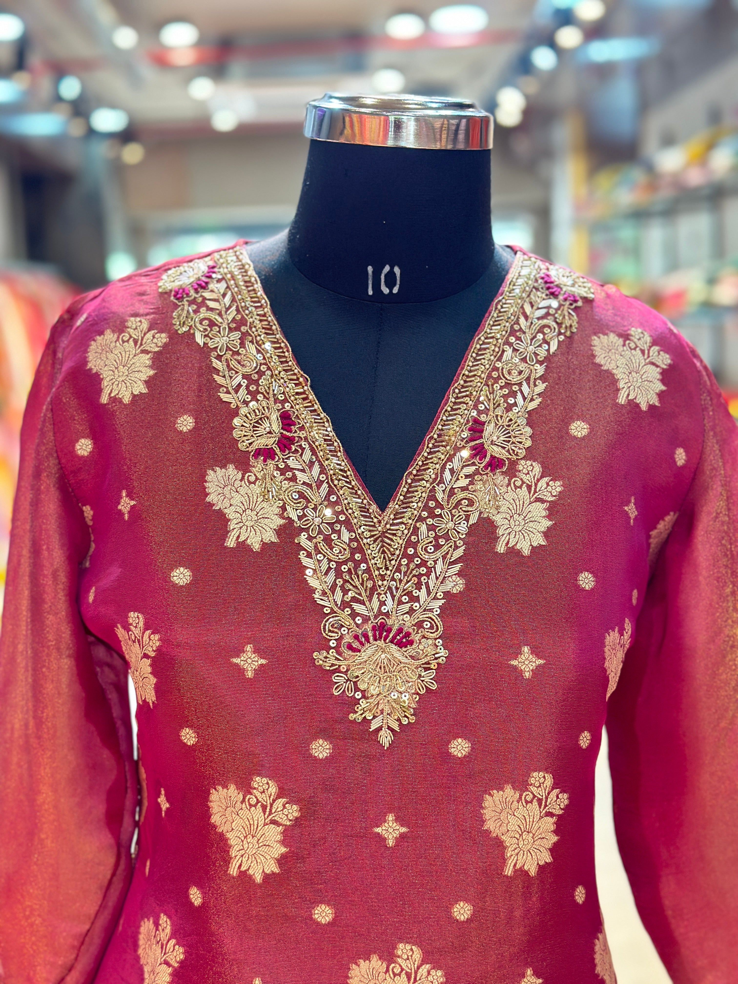 PREMIUM  PLAZO SET WITH ZARDOSI