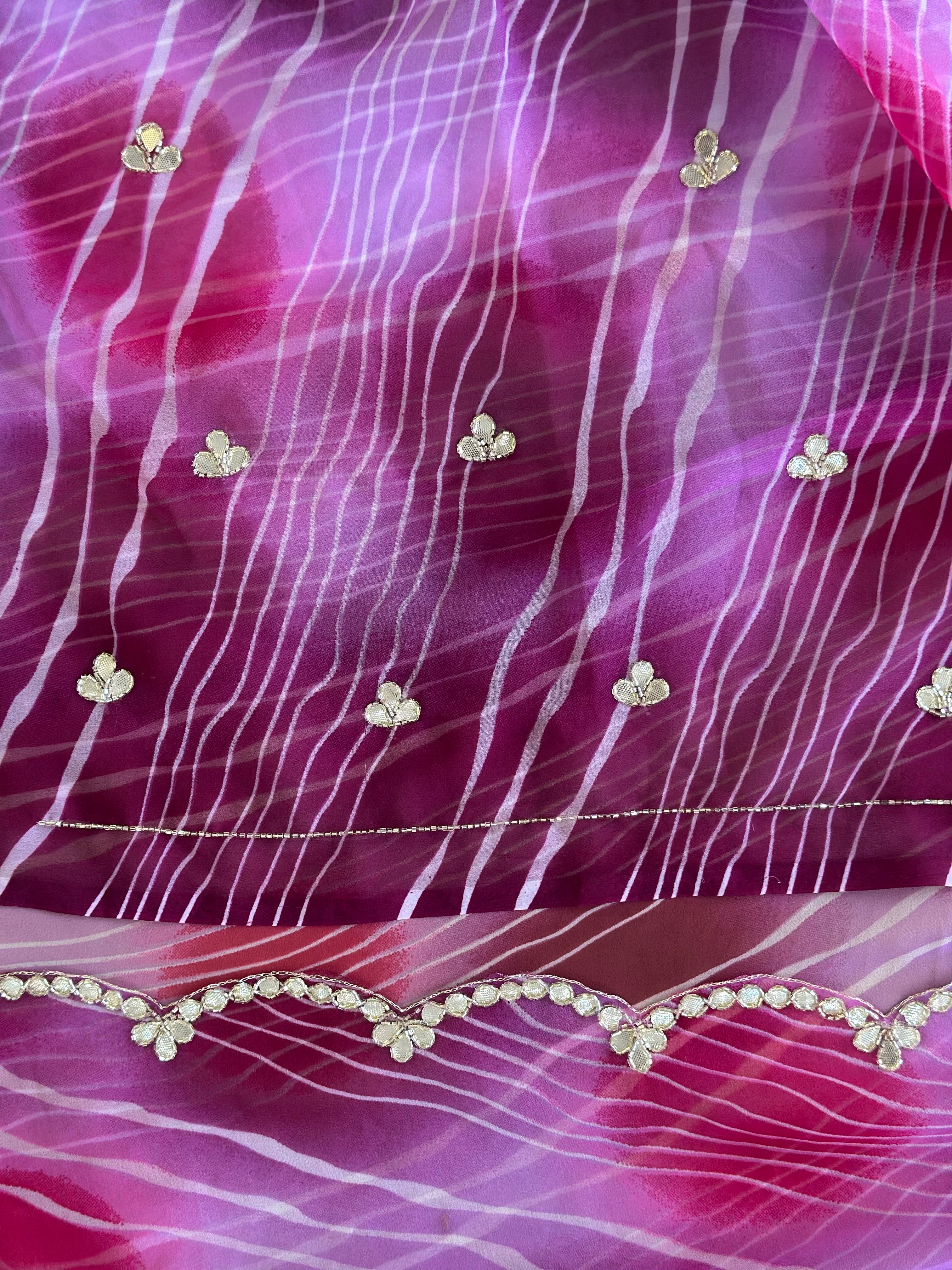 Premium Leheriya Gotapatti Handwork Saree