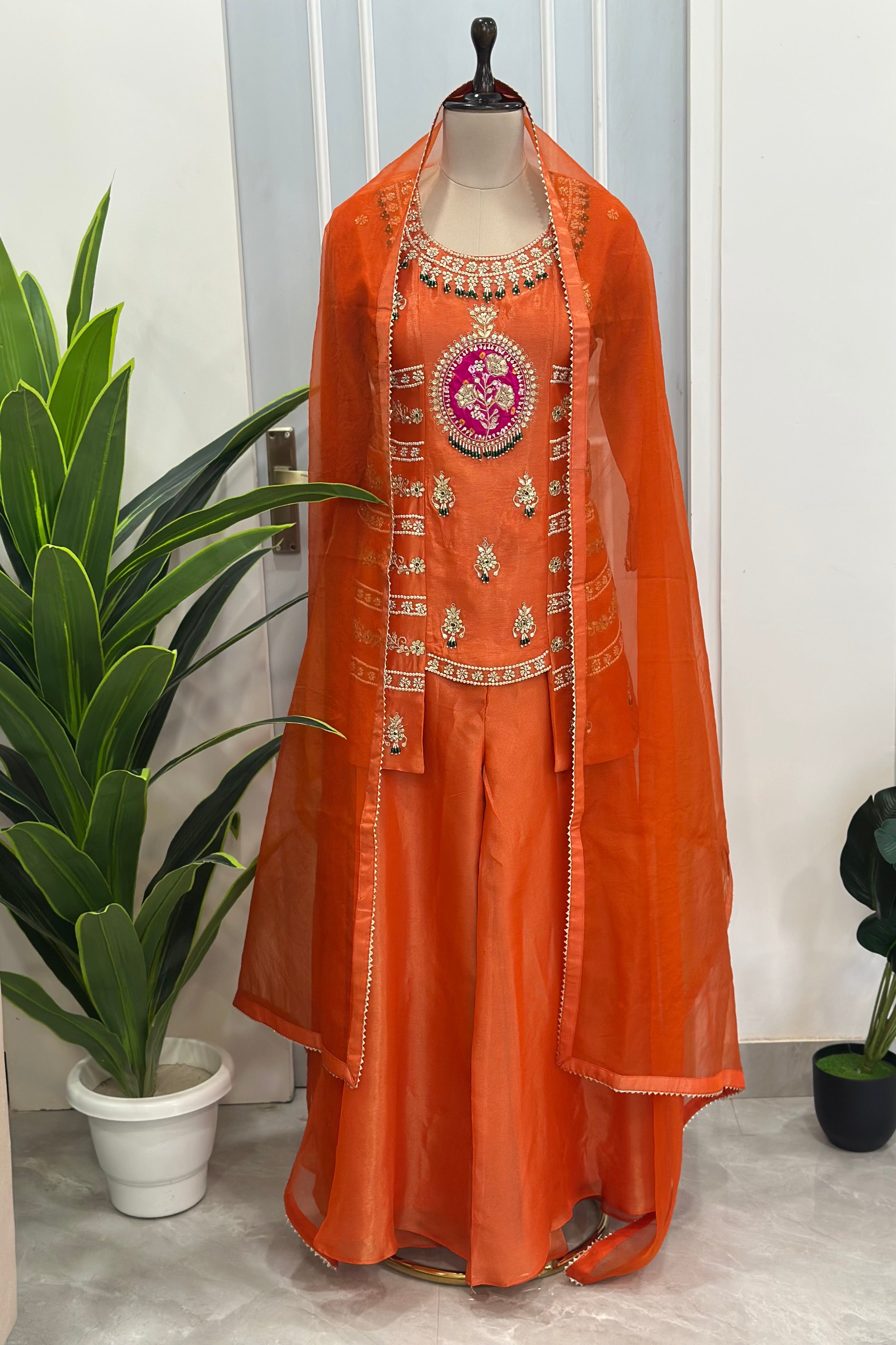 Elegant Suit In Zardozi And Pearl Detailing