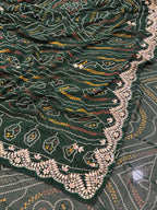👑 Rajwadi Bandhej Saree with Gotapatti Detailing👑